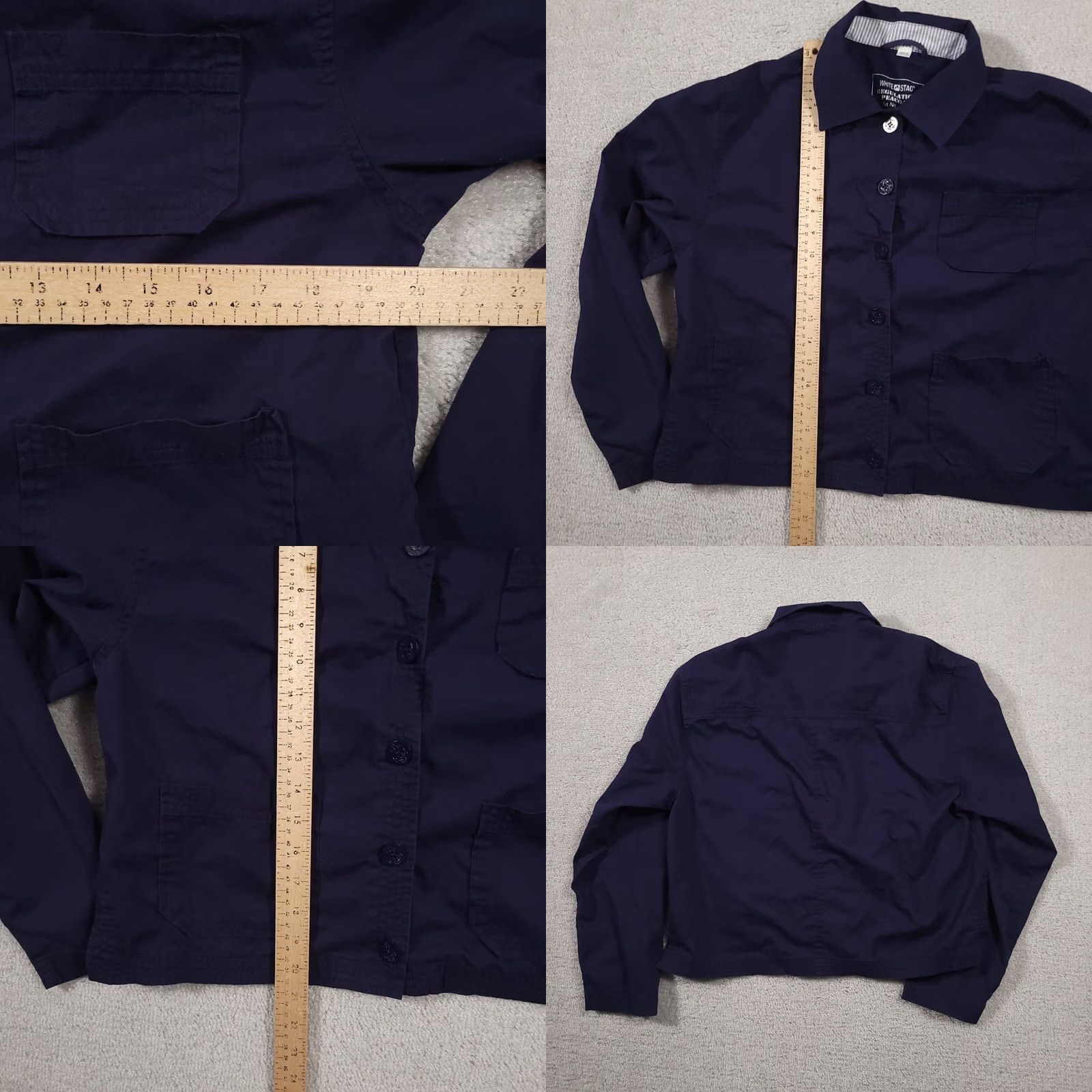 Vintage White Stag Regulation Peacoat Women's Small Navy Blue Crop Pockets Button Front Coat Size S / US 4 / IT 40 - 8 Thumbnail