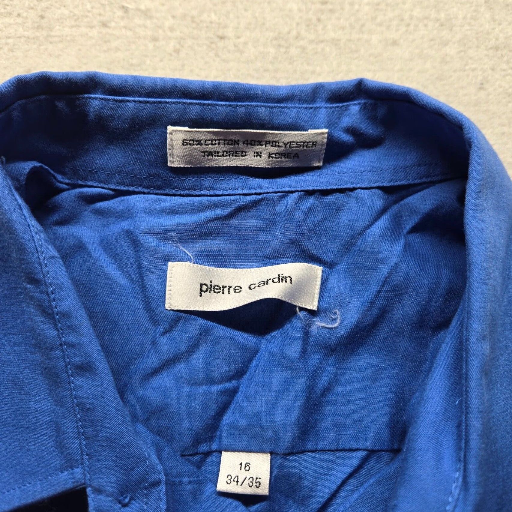 Pierre Cardin Pierre Cardin Solid Blue Long Sleeve Button-Up Shirt Adult Men's Size 16 34/35 (No N/A) Size US L / EU 52-54 / 3 - 3 Thumbnail