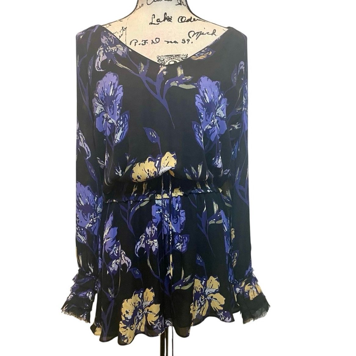 Ramy Brook RAMY BROOK MINI DRESS MILENE SILK FLORAL RUFFLE SMOCKE SZ S Size S / US 4 / IT 40 - 6 Thumbnail