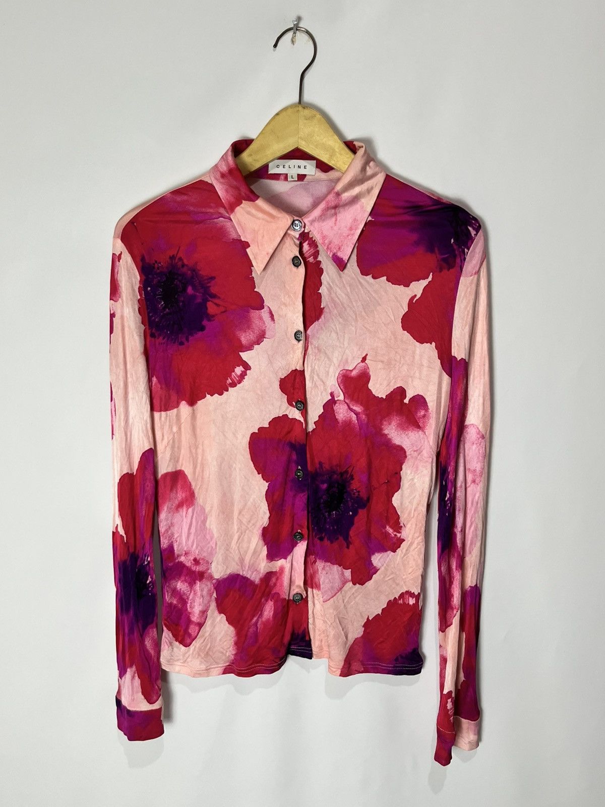 Celine Vintage Celine blossom blouse Size L / US 10 / IT 46 - 1 Thumbnail