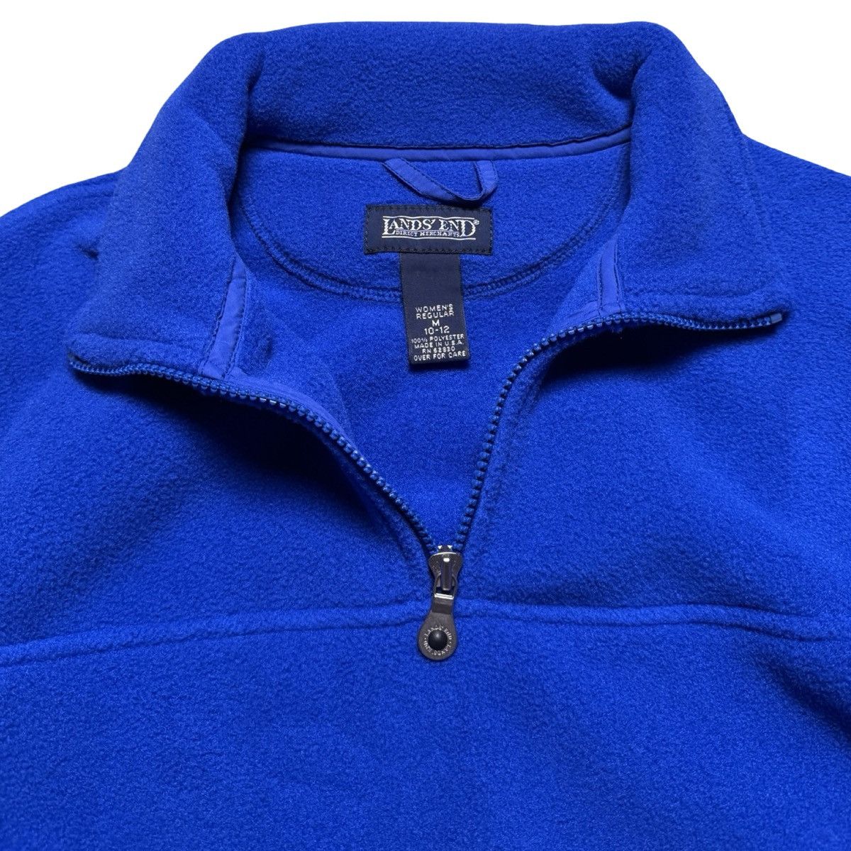 Lands' End Lands' End Size M Blue Fleece 1/2 Zip Sweat Shirt Size M / US 6-8 / IT 42-44 - 3 Thumbnail