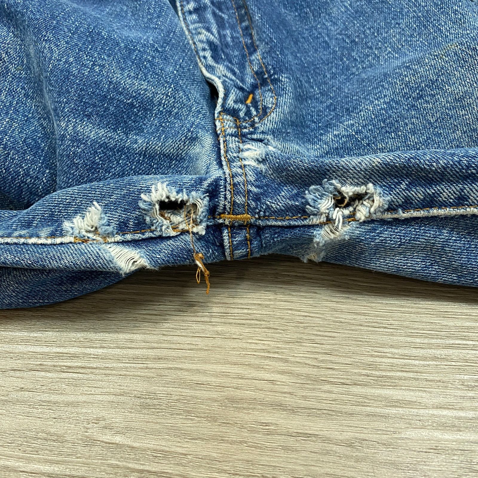 Levi's × Vintage VTG 70s Levi's 505 Redline Selvedge Talon 42 Jeans 22x26 Size 22" - 12 Thumbnail