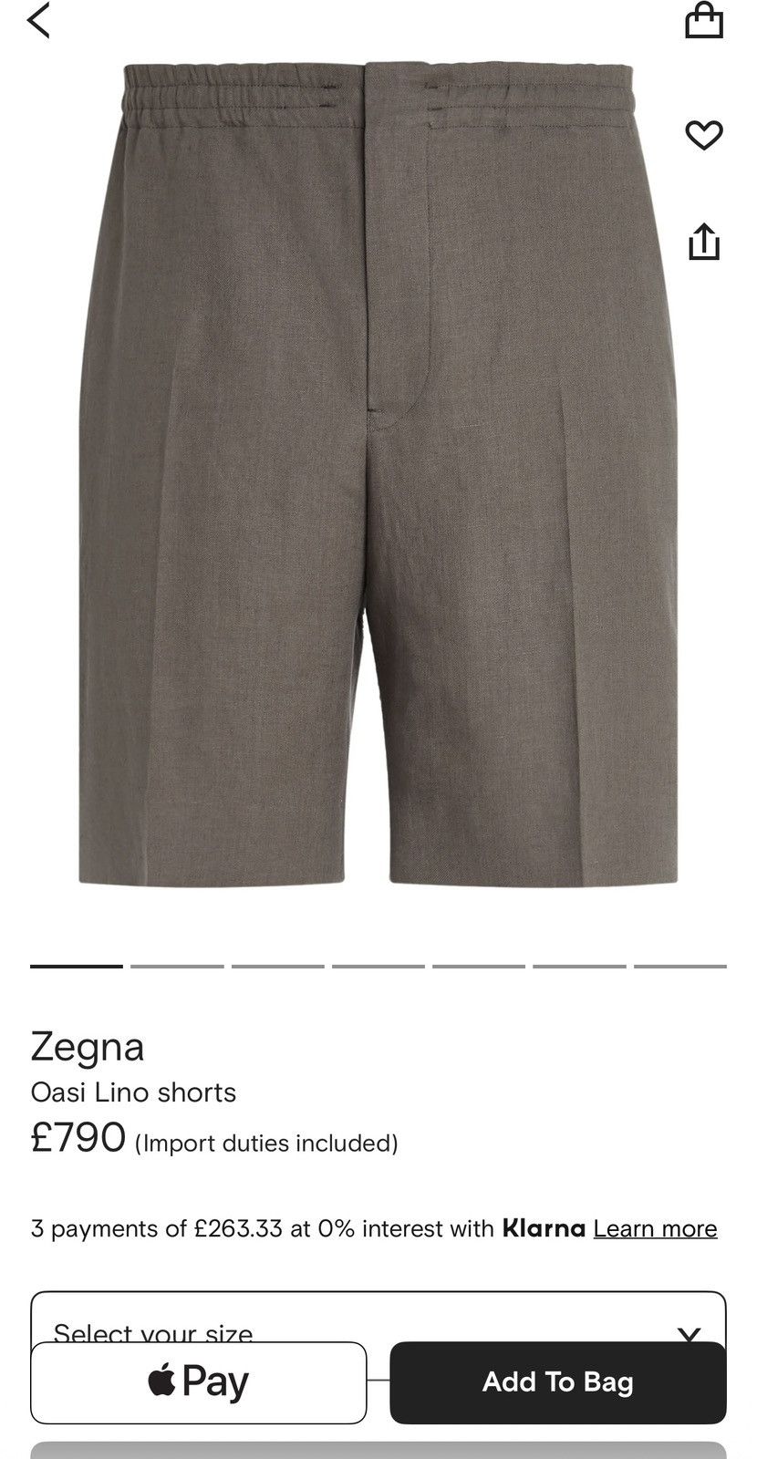 Z Zegna $1.1k+ Zegna Oasi Lino shorts 46 BNWT green khaki grail 46 Size US 30 / EU 46 - 8 Thumbnail