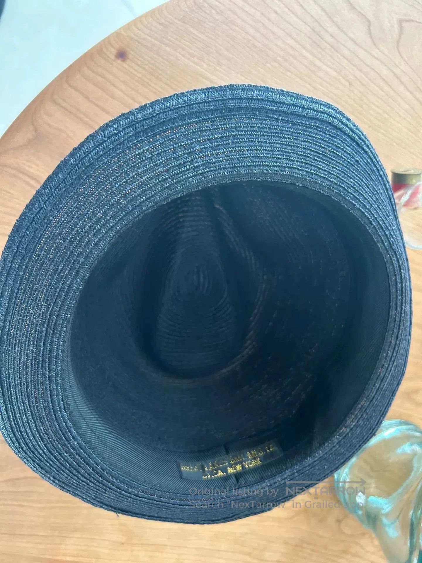 Freewheelers stylish navy blue woven straw hat. Size ONE SIZE - 4 Thumbnail