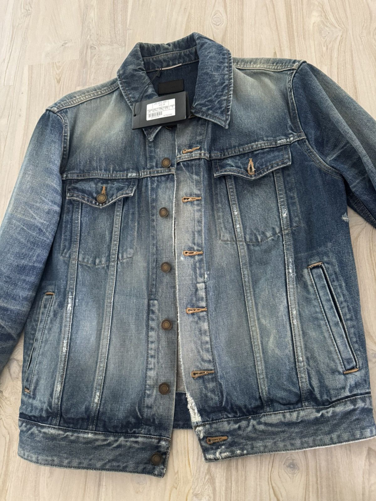 Saint Laurent Paris NWT Saint Laurent Destroyed Denim Jacket Size US M / EU 48-50 / 2 - 6 Thumbnail