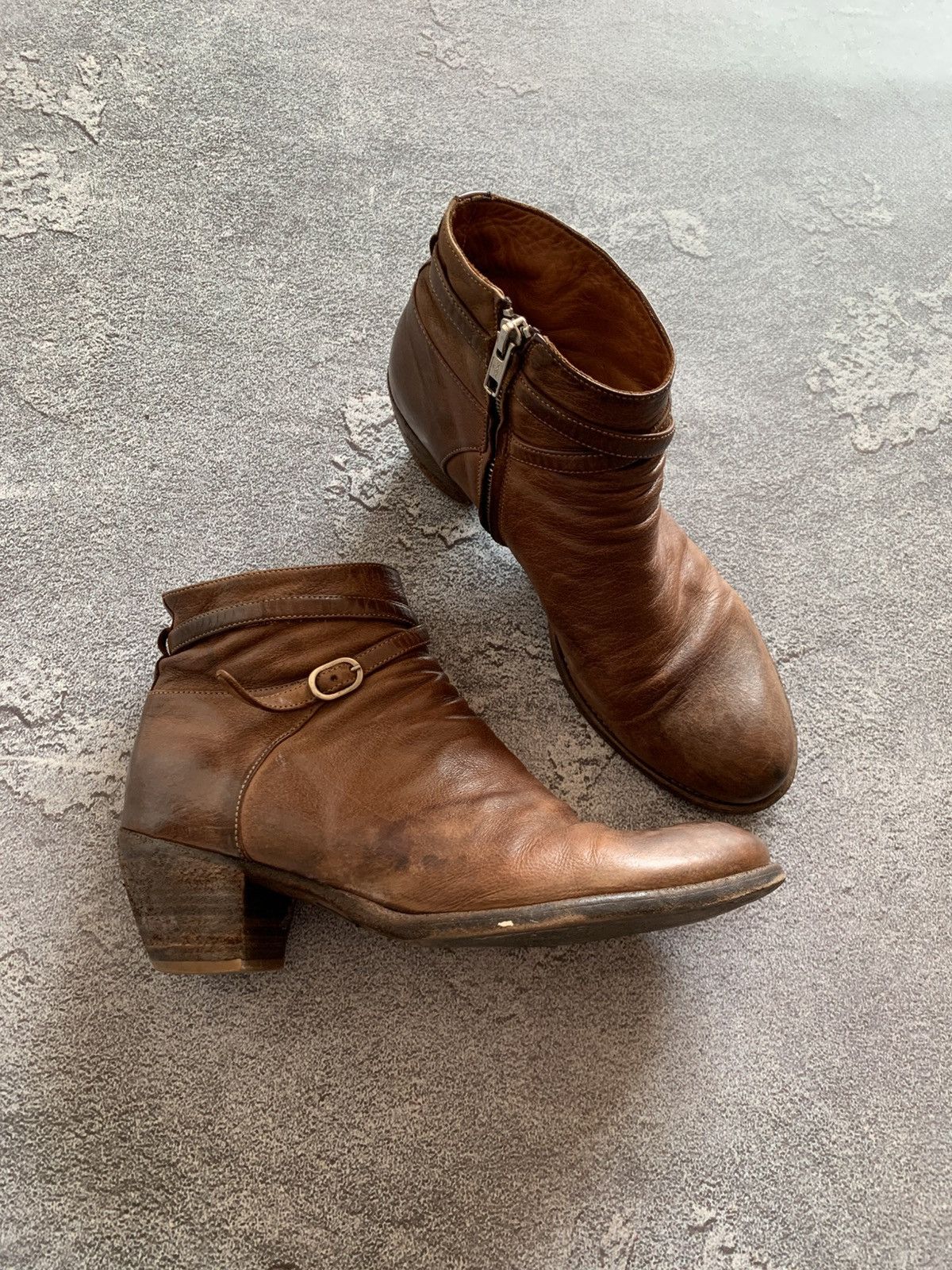 Leather × Officine Creative Officine Creative Brown Leather Avant Garde Boots size 40 Size US 10 / IT 40 - 1 Thumbnail