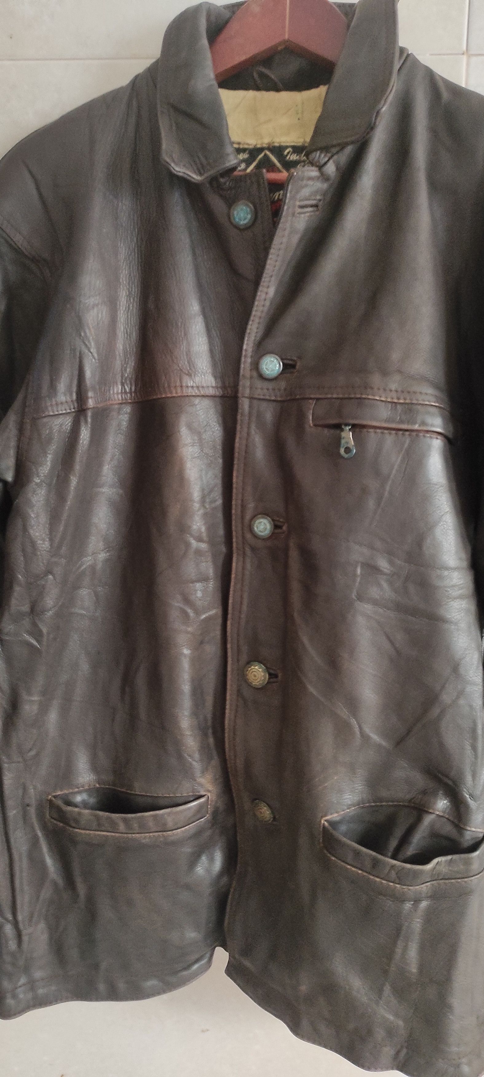 Vintage Brando US Navy Classic Motorcycle Biker Real Leather Jacket Size US L / EU 52-54 / 3 - 12 Thumbnail
