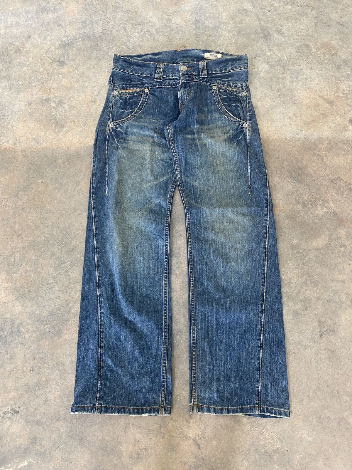 Hysteric Glamour Sick☠️ DoubleName Double Waist Wash Jeans Punk Grunge Size US 32 / EU 48 - 2 Thumbnail