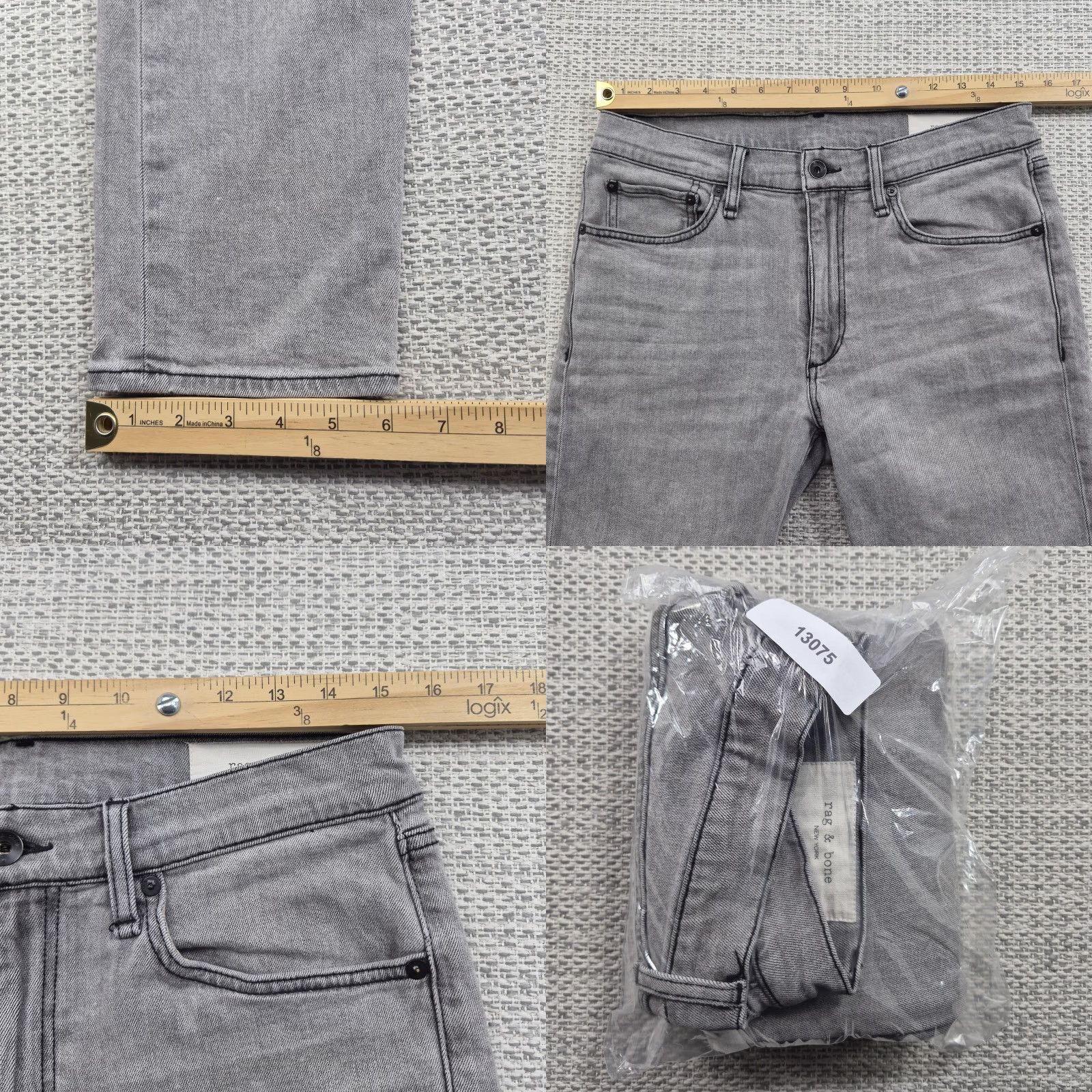 Rag & Bone rag & bone Fit 2 Jeans Mens 31x32 Gray Slim Straight Medium Wash Denim Pants Size US 31 - 8 Thumbnail