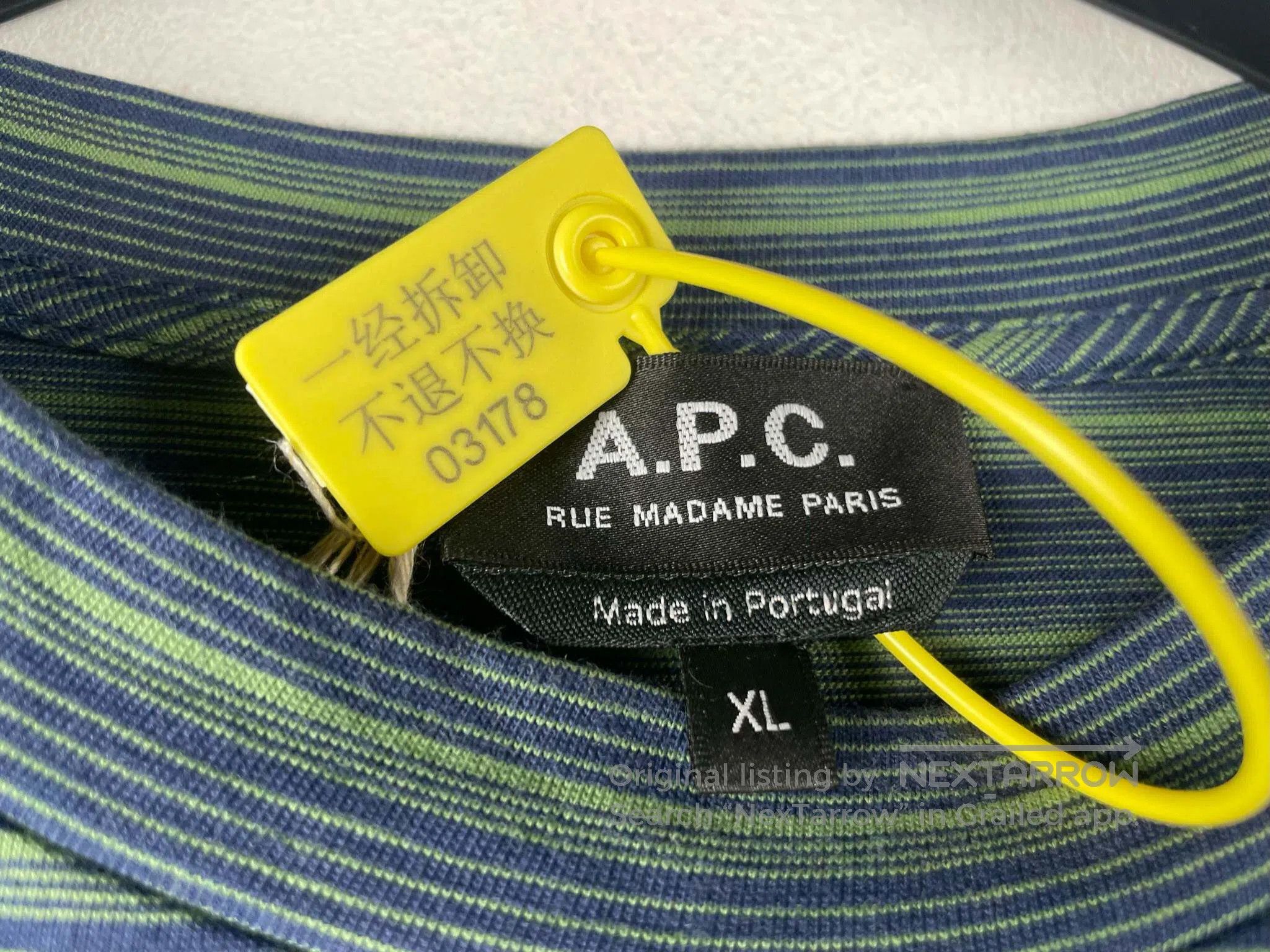 A.P.C. A.P.C Striped Short Sleeve Size US XL / EU 56 / 4 - 5 Thumbnail