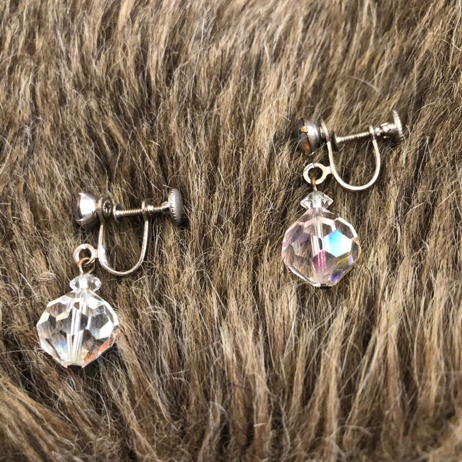 Vintage Vintage 50s aurora borealis crystal clip earrings Size ONE SIZE - 4 Thumbnail