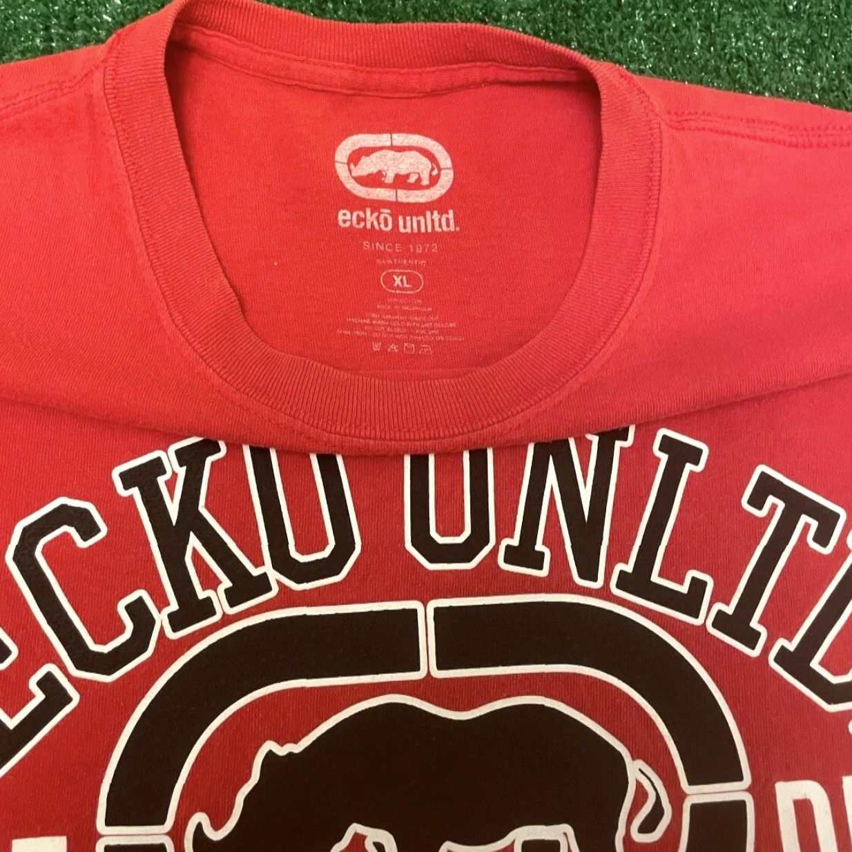 Ecko Unltd. VINTAGE Ecko Unltd Logo Shirt Mens XL T-Shirt 90s Grunge Hip Hop Punk Skater Red Black Logo Pattern Camouflage Short Sleeve Size US L / EU 52-54 / 3 - 2 Thumbnail