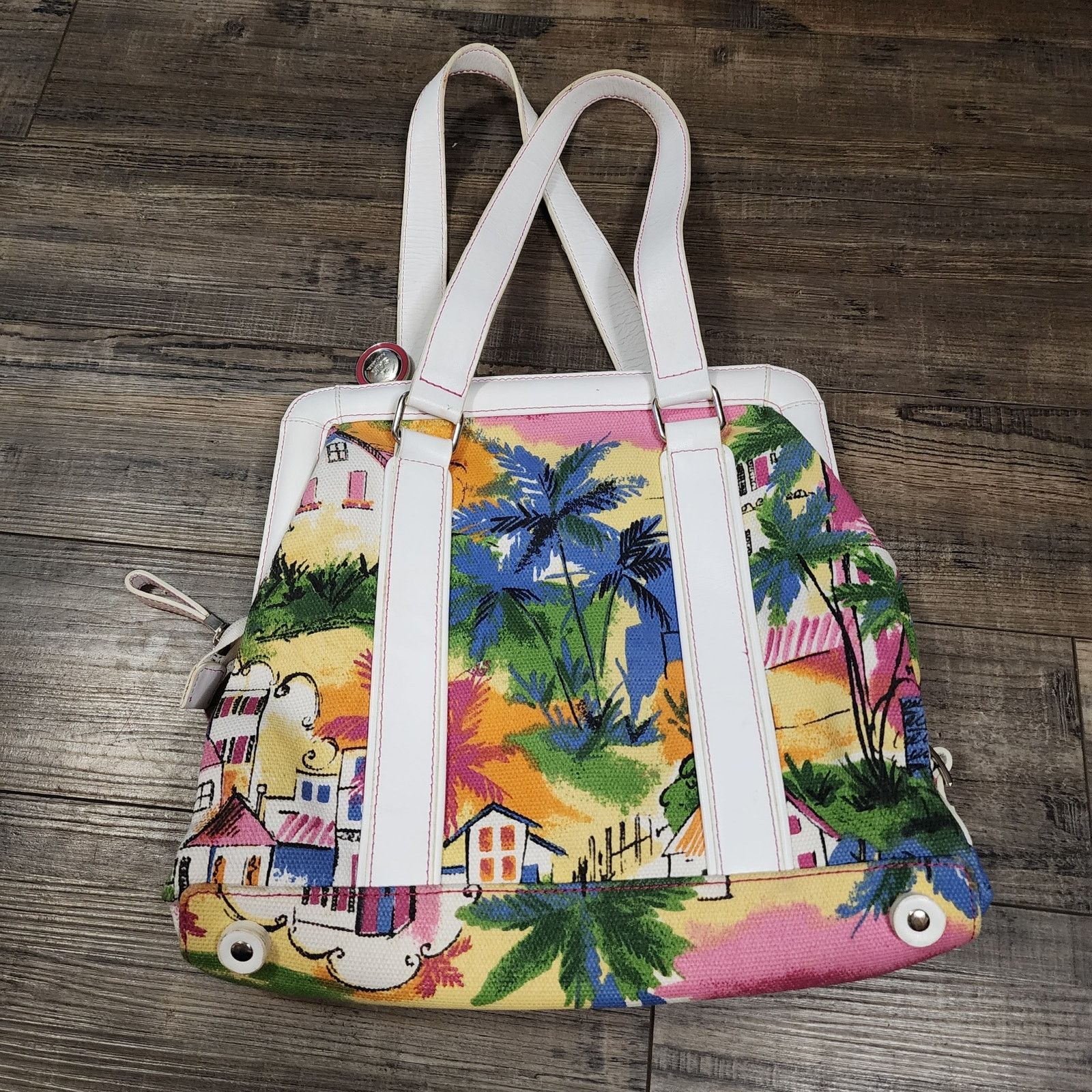 The Sak The Sak Vintage Canvas Hinged open purse tropical scene 4A Size ONE SIZE - 4 Thumbnail