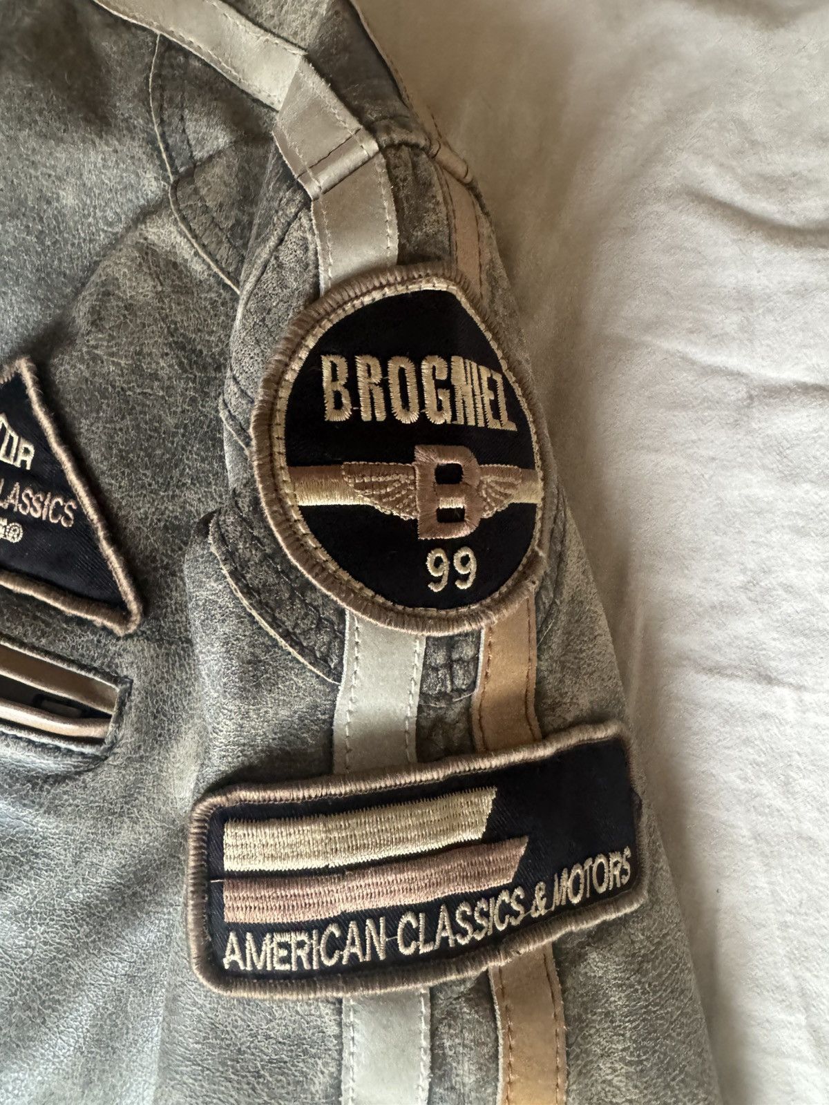 Vintage Racer leather jacket military size M american army Size US M / EU 48-50 / 2 - 3 Thumbnail