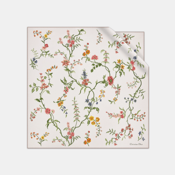 Dior o1w1db10424 Size: OS Dior Fleurs Square Scarf in Multicolor Size ONE SIZE - 1 Thumbnail