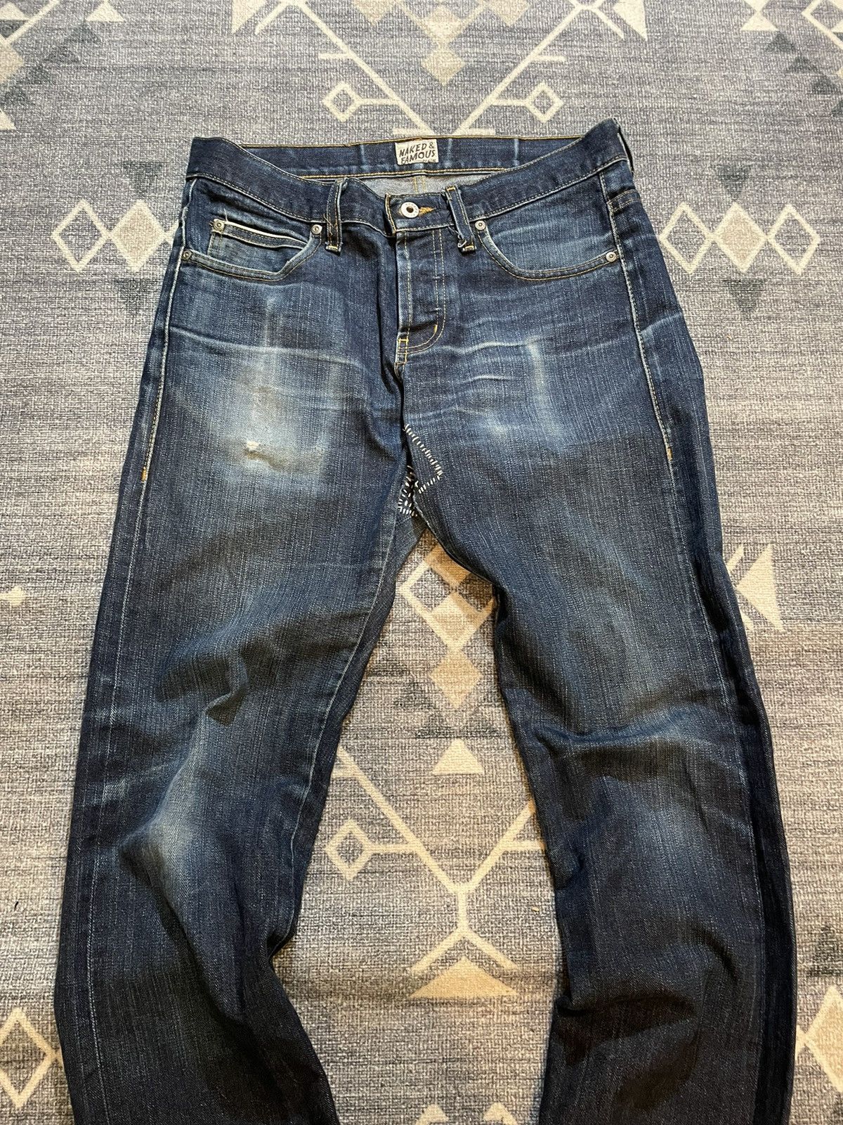 Naked & Famous Naked and famous washed selvedge jeans Grailed