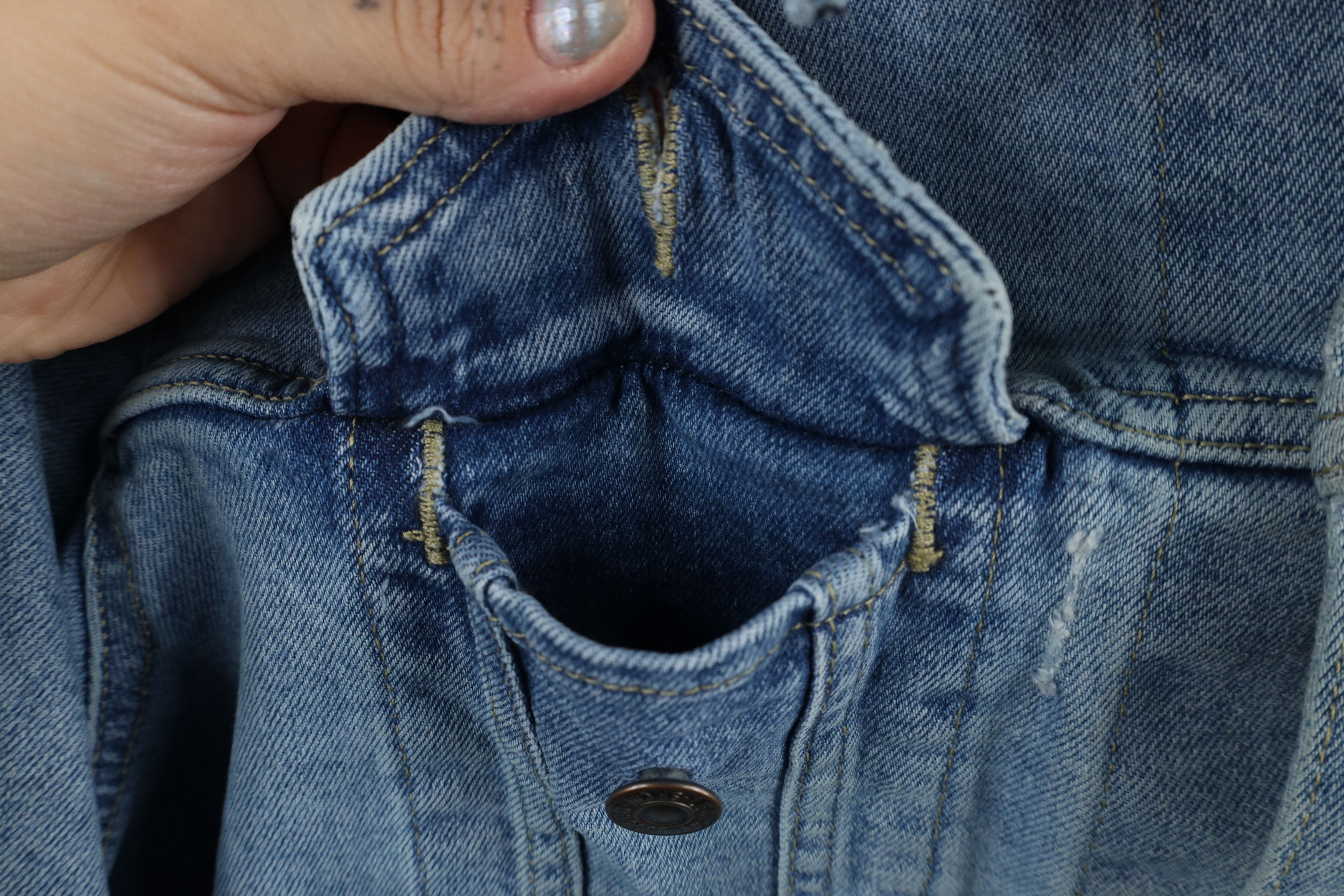 Levi's × Vintage Y2K Levis Stretch Full Button Denim Jean Trucker Jacket Size XL / US 12-14 / IT 48-50 - 9 Thumbnail