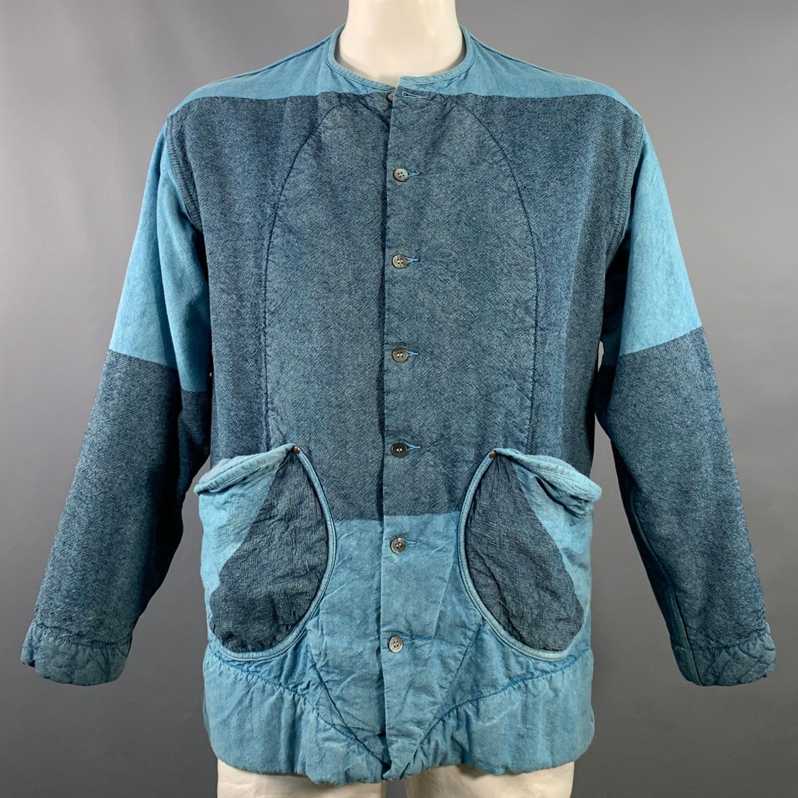 Tender Co. TENDER Size XXL Blue Indigo Patchwork Cotton Wool Jacket Size US XXL / EU 58 / 5 - 1 Thumbnail