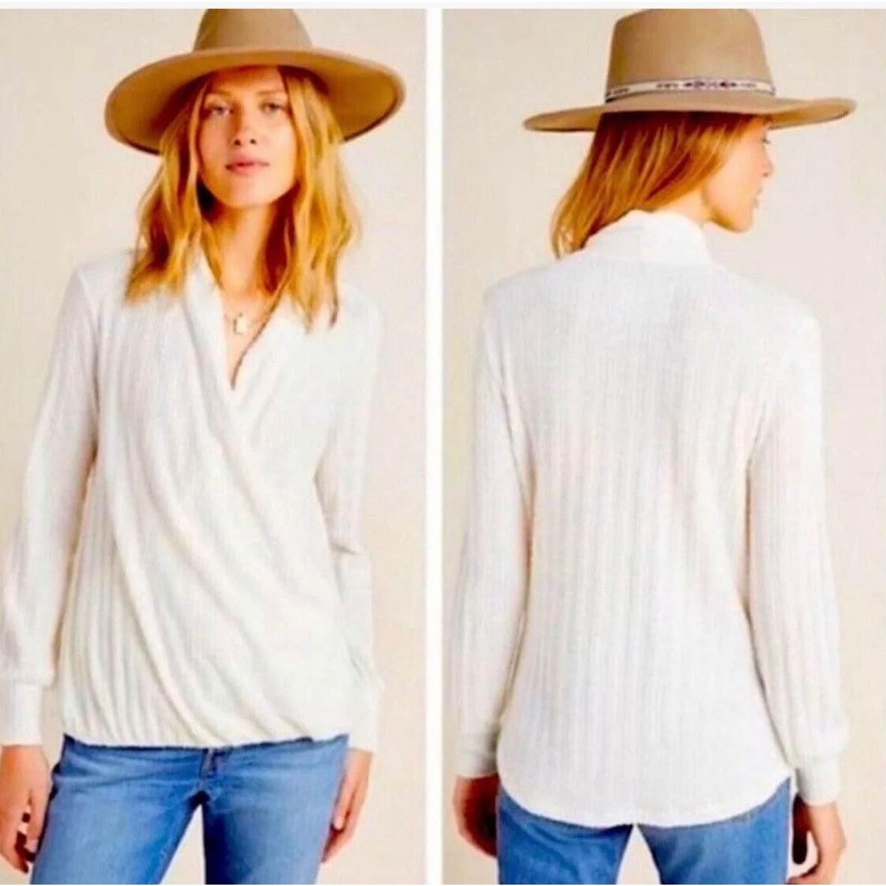 Anthropologie Maeve by Anthropologie Top Womens XS Rafaela Hacci Cream Size XS / US 0-2 / IT 36-38 - 1 Thumbnail