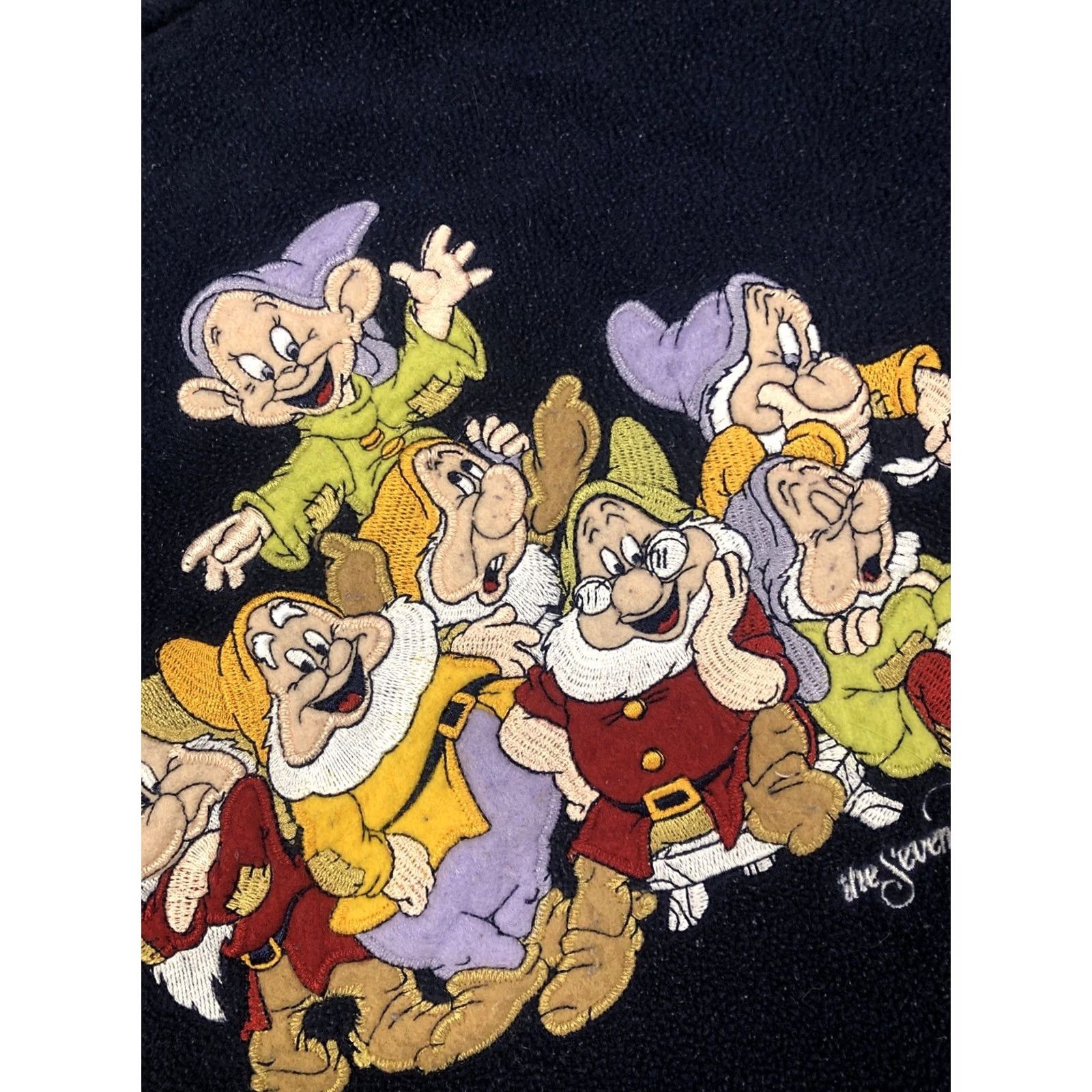 Disney VINTAGE Disney Seven Dwarfs Hoodie Womens XL Blue Fleece Embroidered 90s Cartoon Pullover Size XL / US 12-14 / IT 48-50 - 4 Thumbnail