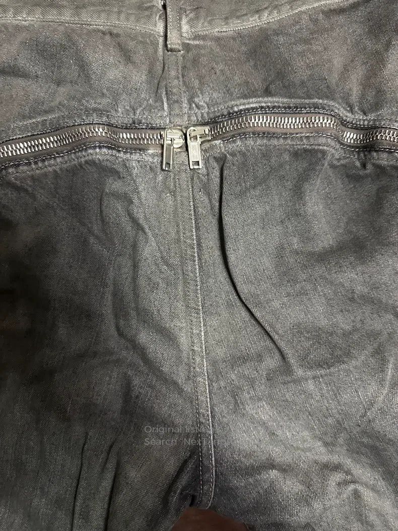 Rick Owens RICK OWENS Dark gray/wash gray Banana zipper denim pants Size US 31 - 3 Thumbnail