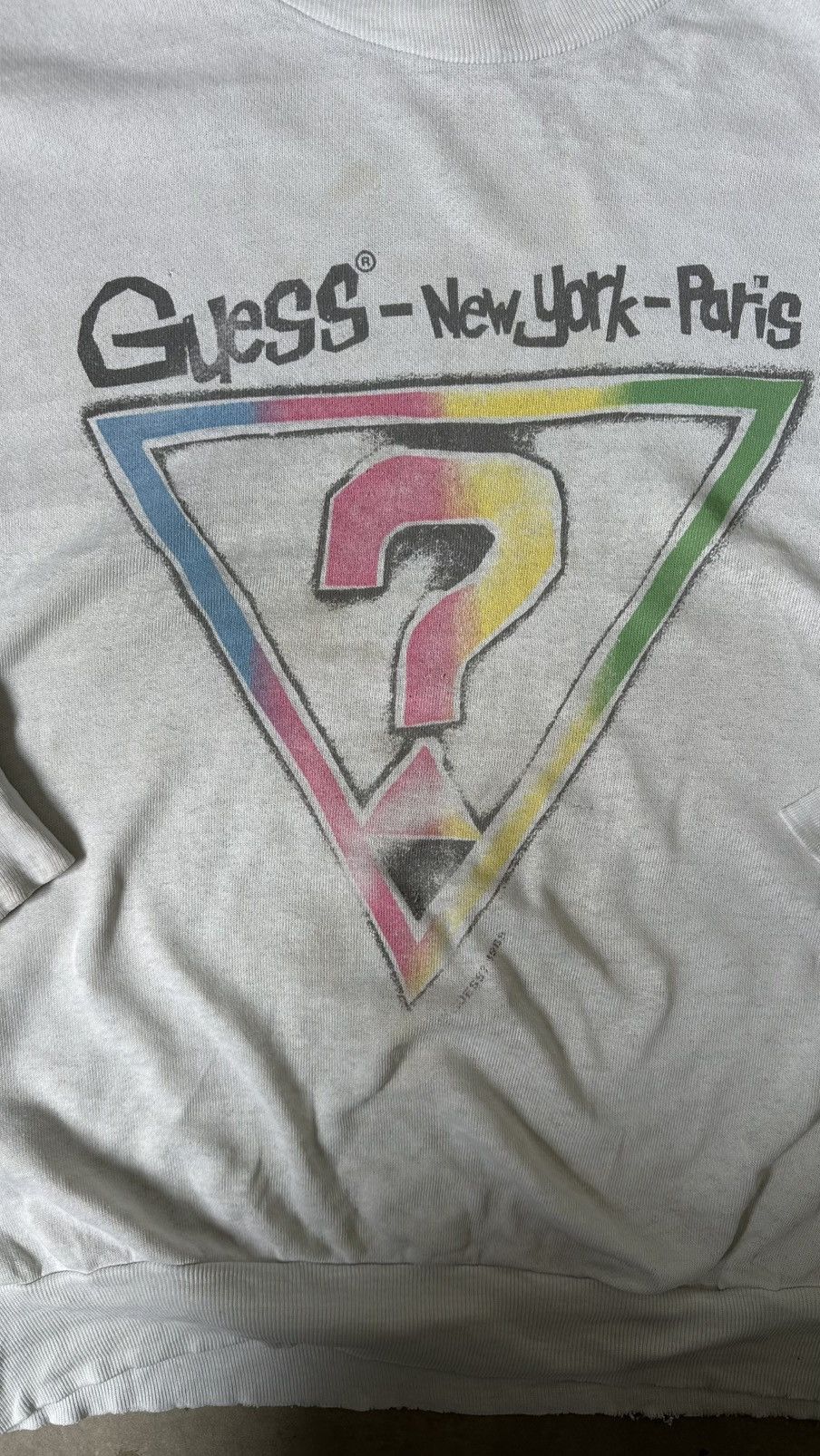 Guess VINTAGE 80S GUESS BIG LOGO WELL WORN SWEATSHIRT Size US L / EU 52-54 / 3 - 2 Thumbnail