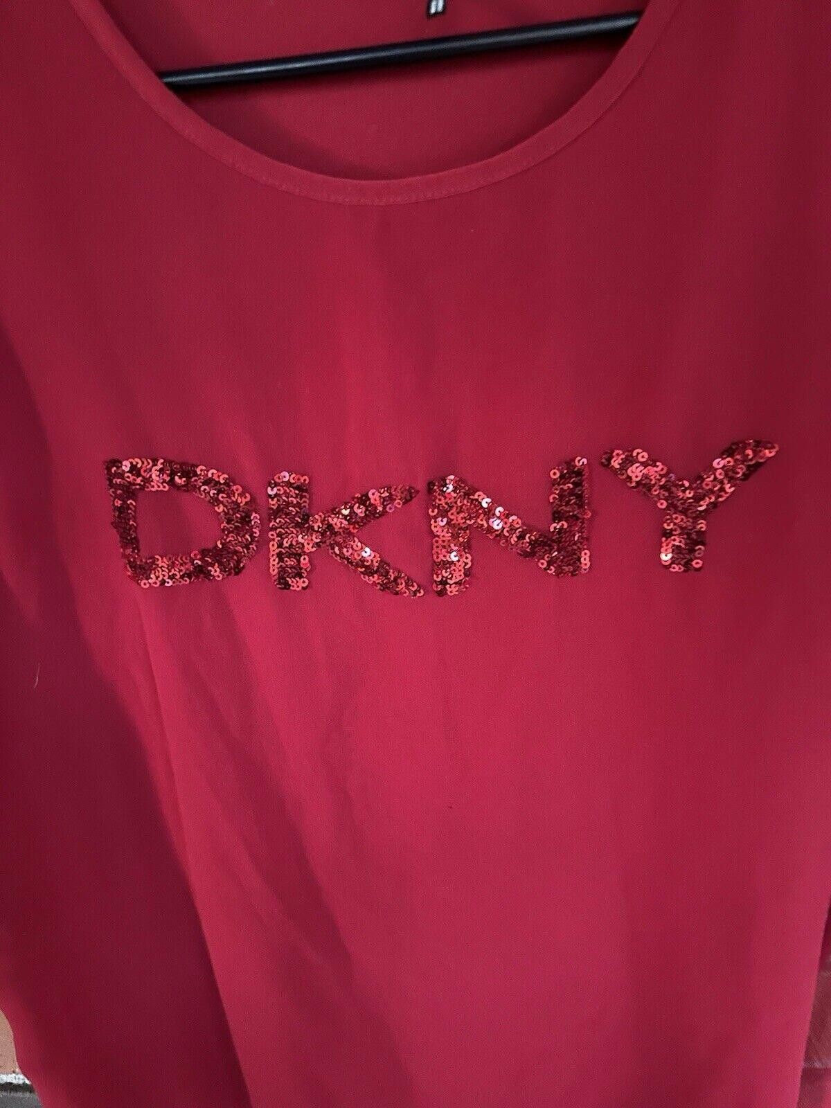 DKNY Women's Blouse DKNY Small Semisheer Logo Red Size S / US 4 / IT 40 - 4 Thumbnail