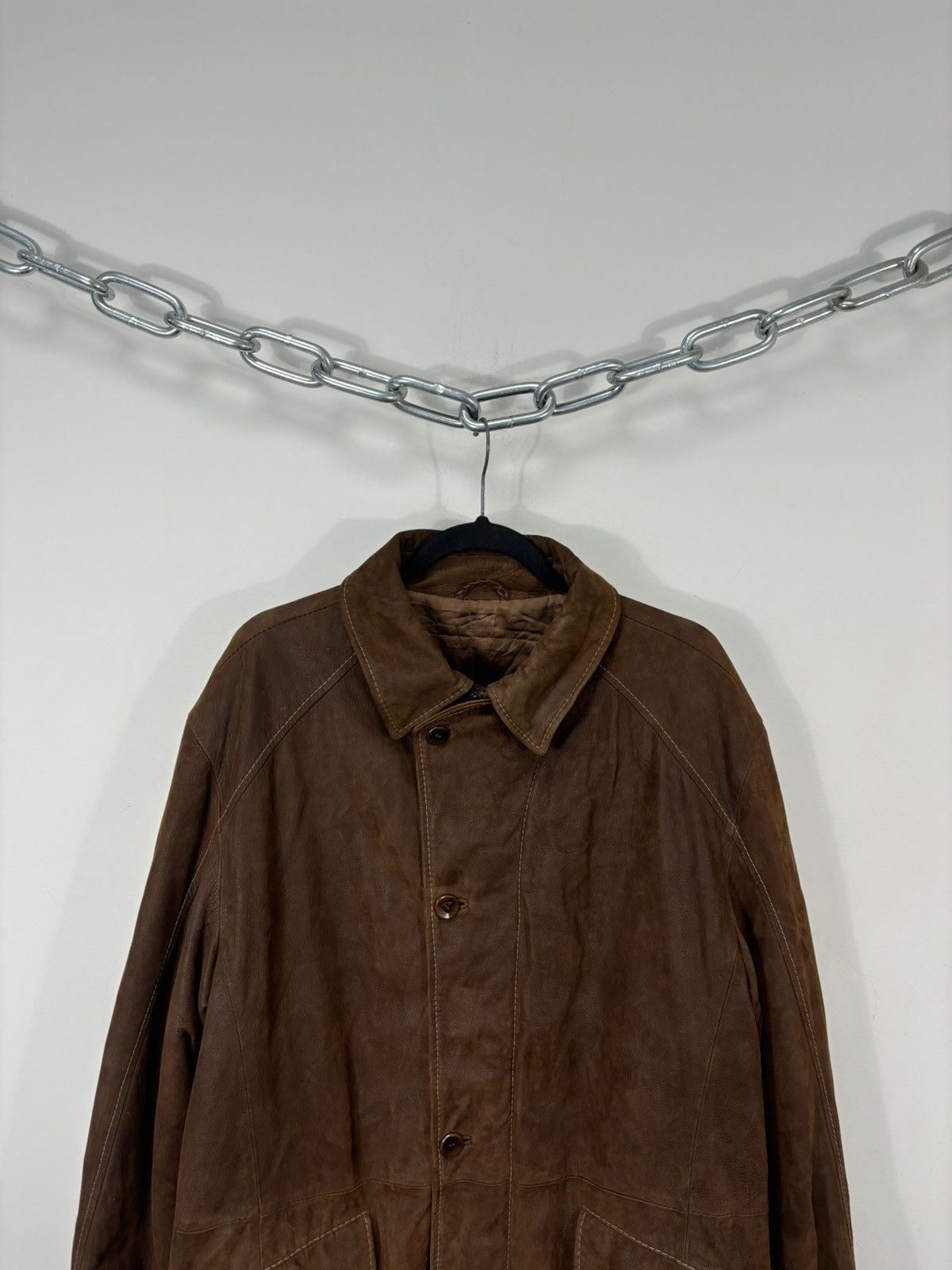 Gimo's Gimo’s Nivola Studio Brown Italian Leather Long Coat Jacket Size US L / EU 52-54 / 3 - 4 Thumbnail