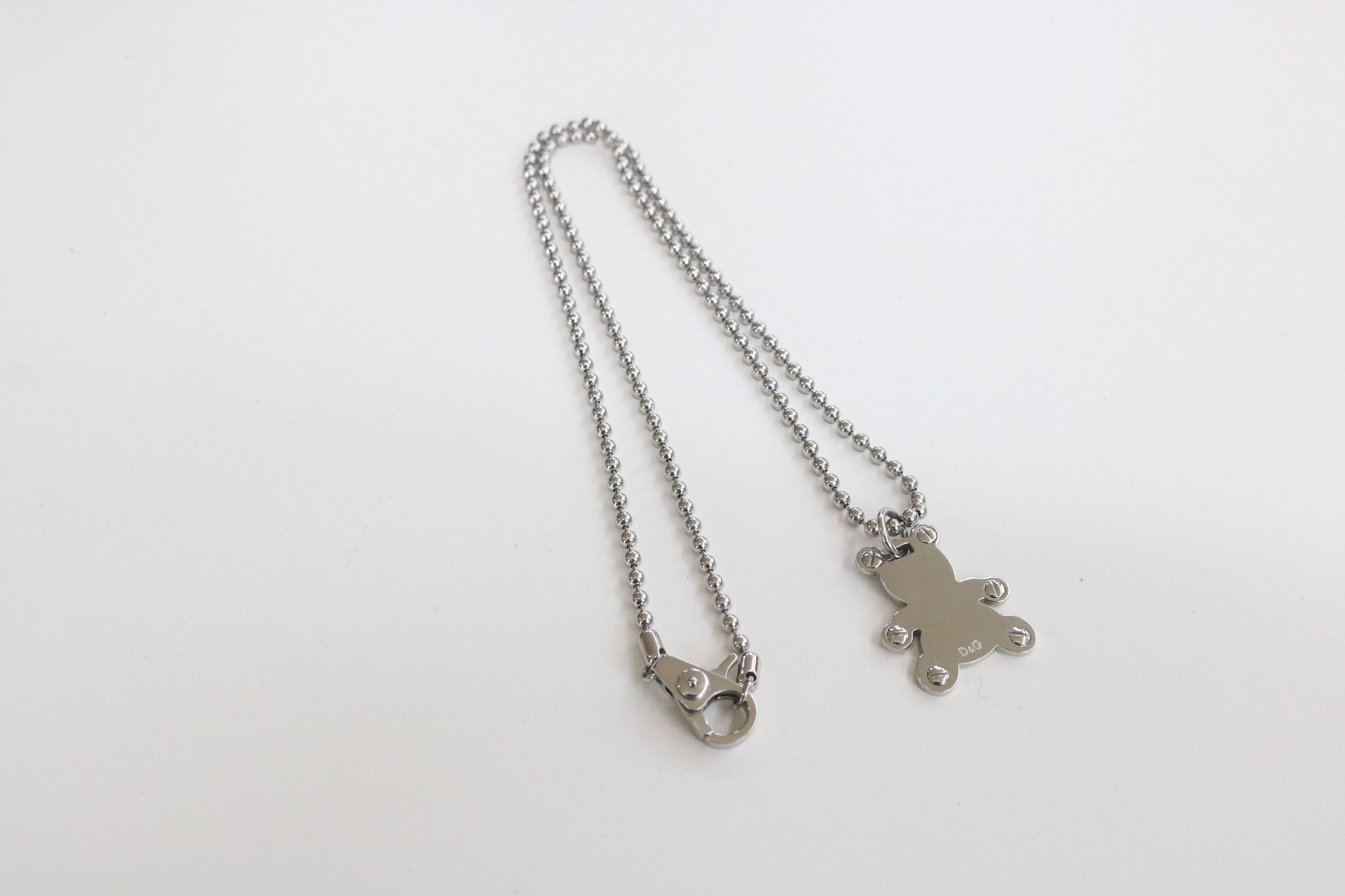 Dolce & Gabbana DOLCE & GABBANA Teddy Bear Silver Necklace Size ONE SIZE - 2 Thumbnail