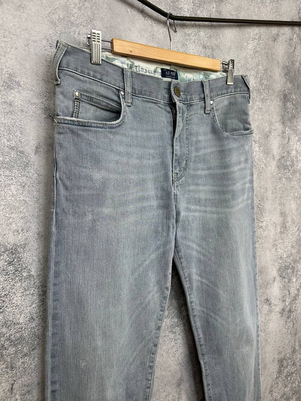 Giorgio Armani Armani Jeans AJ Jungle City Elephant Print Light Slim Jeans Size US 33 - 3 Thumbnail