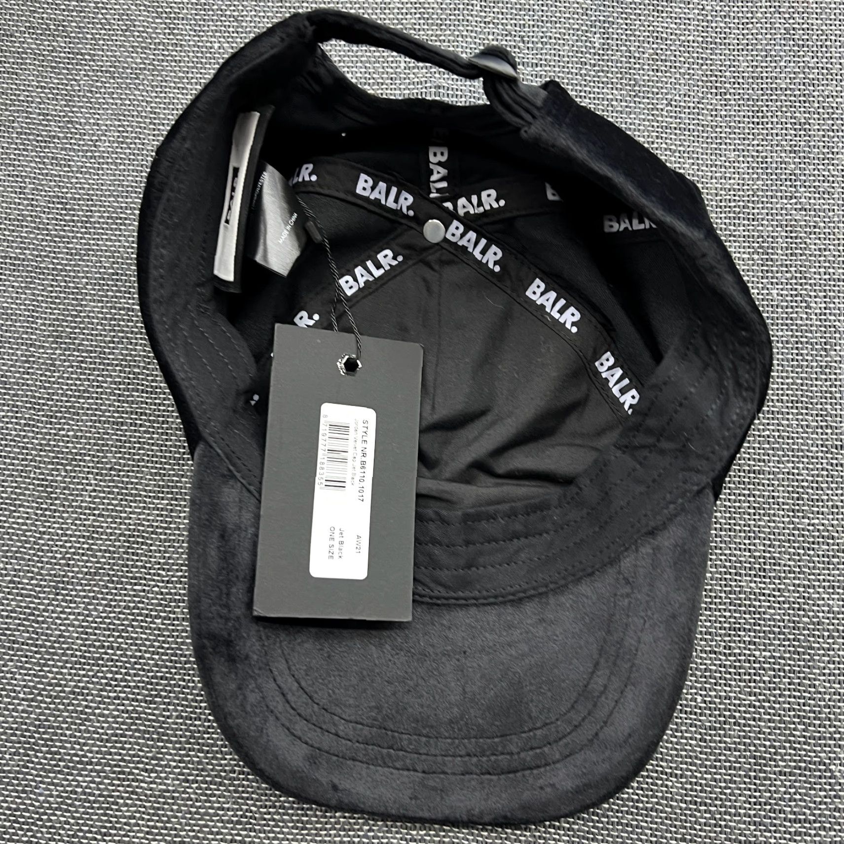 Velvet BALR. Jet Black Velvet Cap Baseball Cap One Size Adjustable Mens Velvet Cap Black BALR. Jet Black Velvet Cap One Size Adjustable Size ONE SIZE - 4 Thumbnail