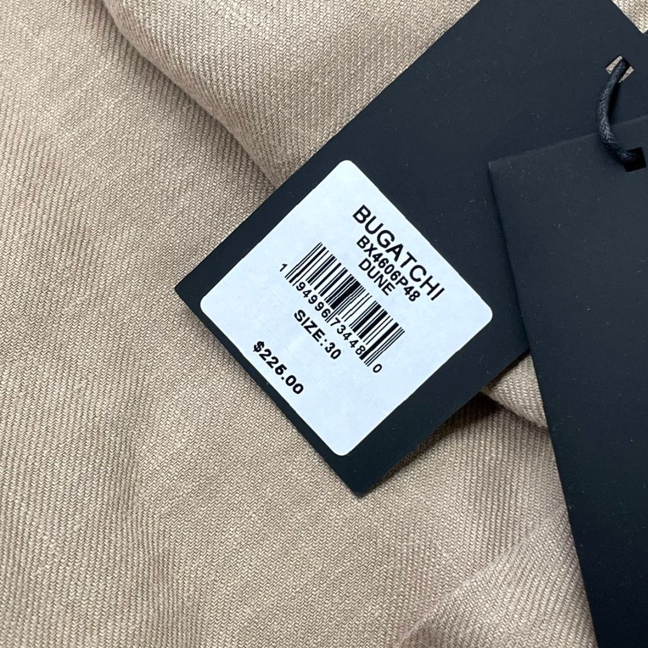 BUGATCHI Pants Men Slim Straight Linen Beige 30 Inseam 32 Dune