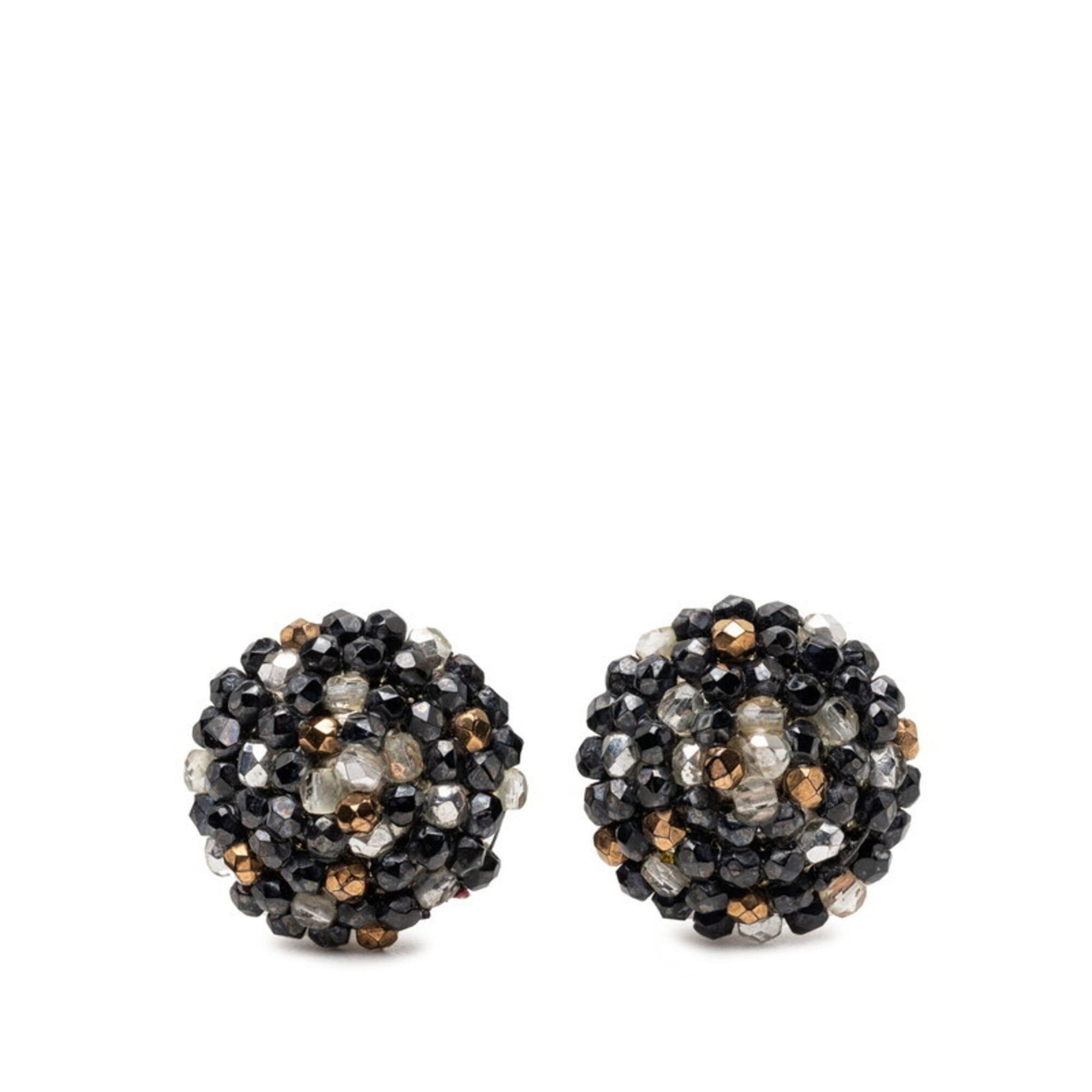 Chanel Chanel Vintage Earrings 99A Black Silver Plated Bijou Women's CHANEL Size ONE SIZE - 1 Thumbnail