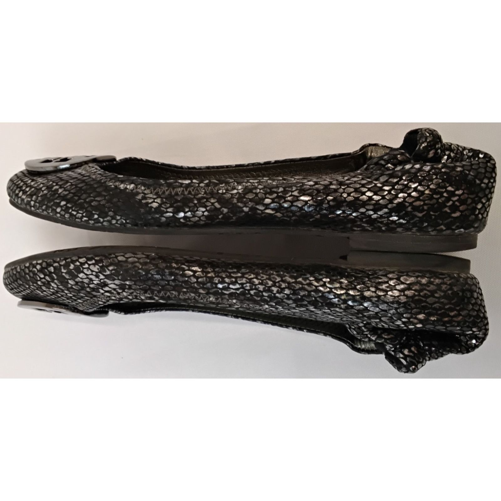 Tory Burch Tory Burch Reva Ballet Flats Women's 6.5M Silver Embossed Size US 6.5 / IT 36.5 - 8 Thumbnail