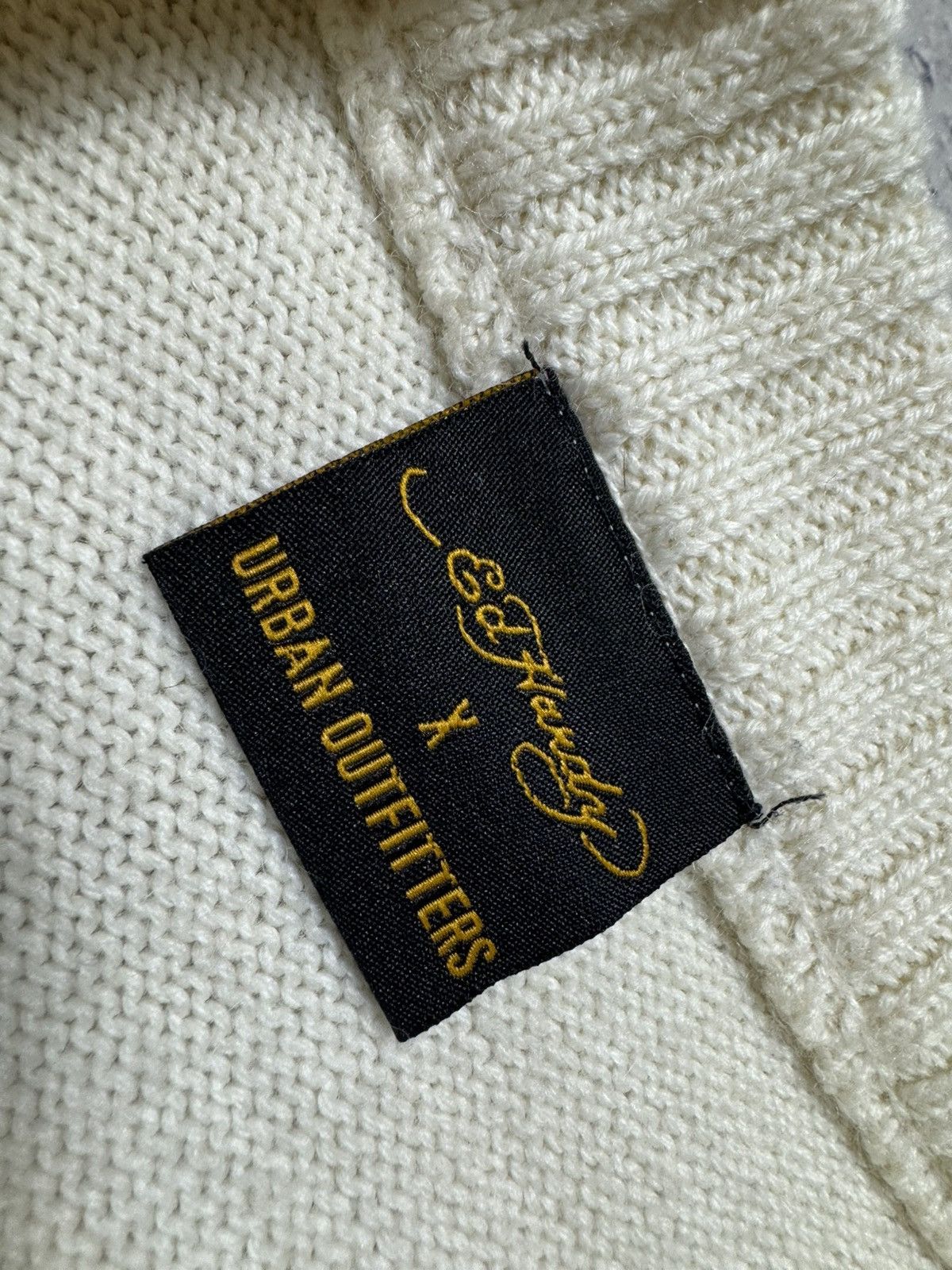 Ed Hardy Ed Hardy Big Logo Knitted Sweater Big Logo Cream Oversize Size US XS / EU 42 / 0 - 7 Thumbnail