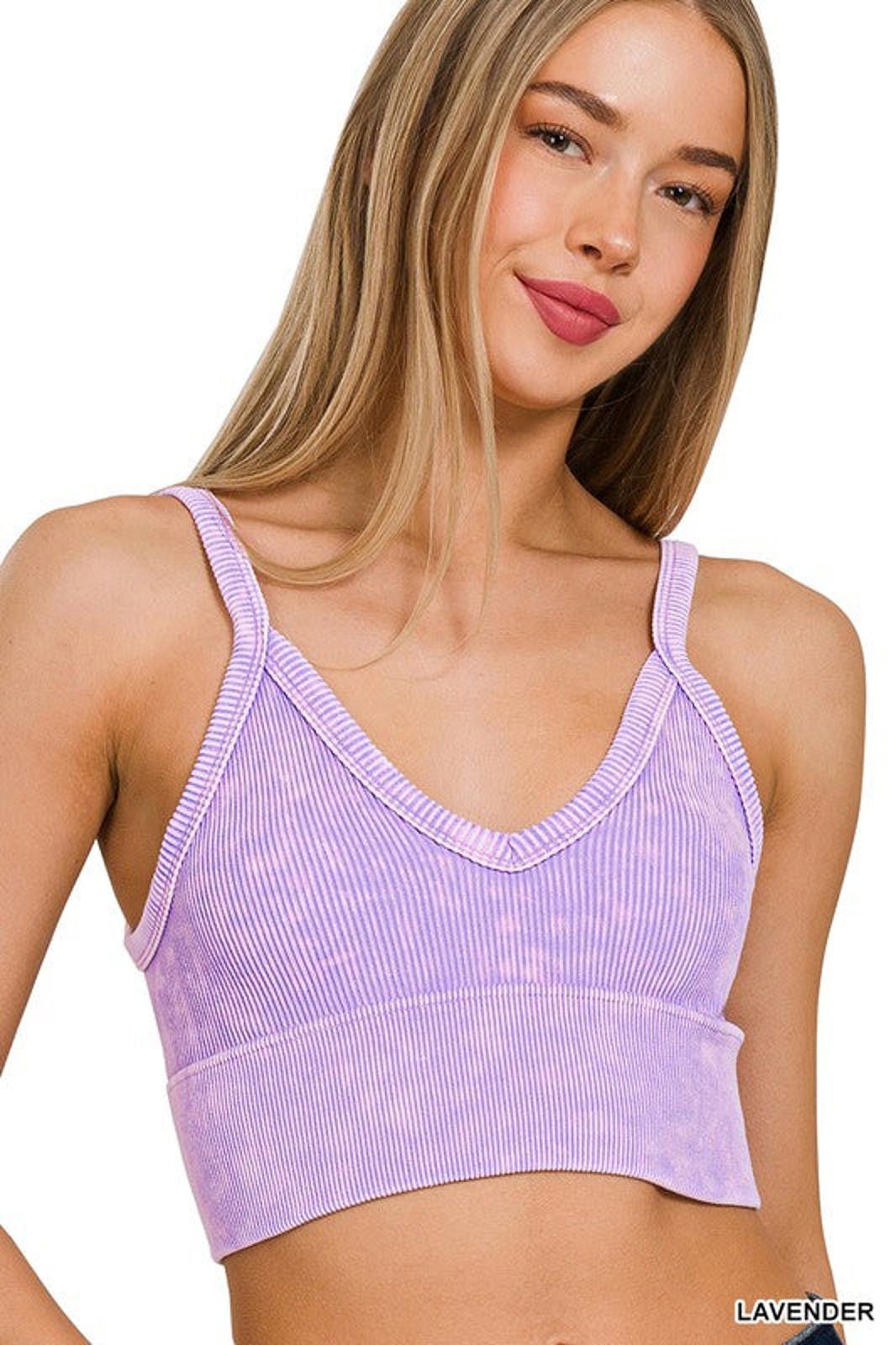 Other Washed Ribbed Seamless V-Neck Cropped Cami Zenana Size S / US 4 / IT 40 - 1 Thumbnail