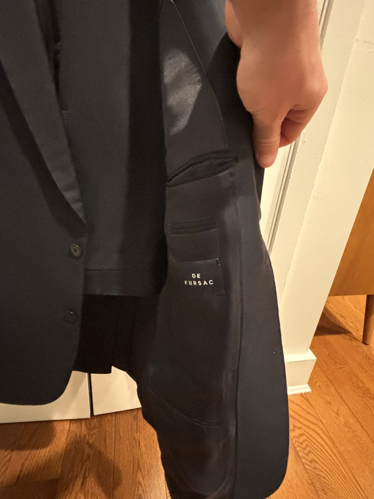 De Fursac De Fursac Dark Navy Wool Suit – Excellent Condition Size 48R - 4 Thumbnail