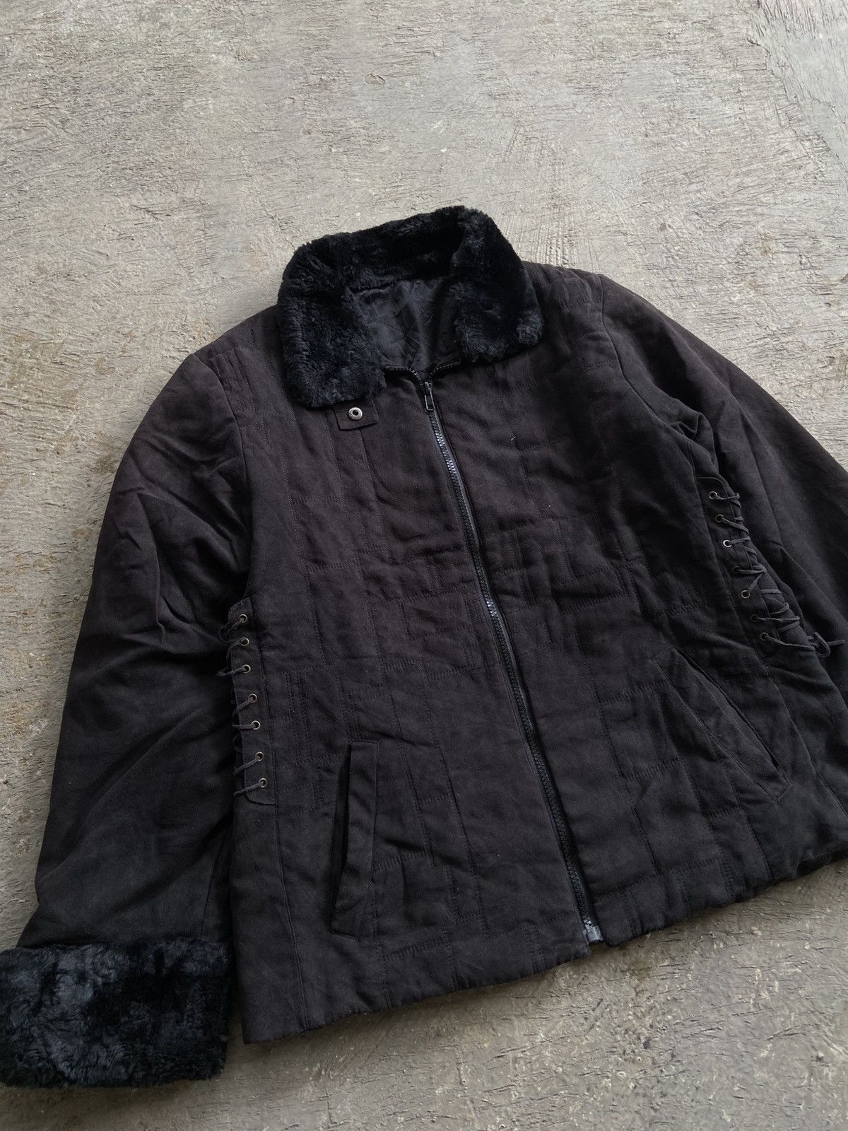 Japanese Brand 2000s Japanese Brand - Vkei Apocalypse Style Trim Fur Jacket Size L / US 10 / IT 46 - 2 Thumbnail