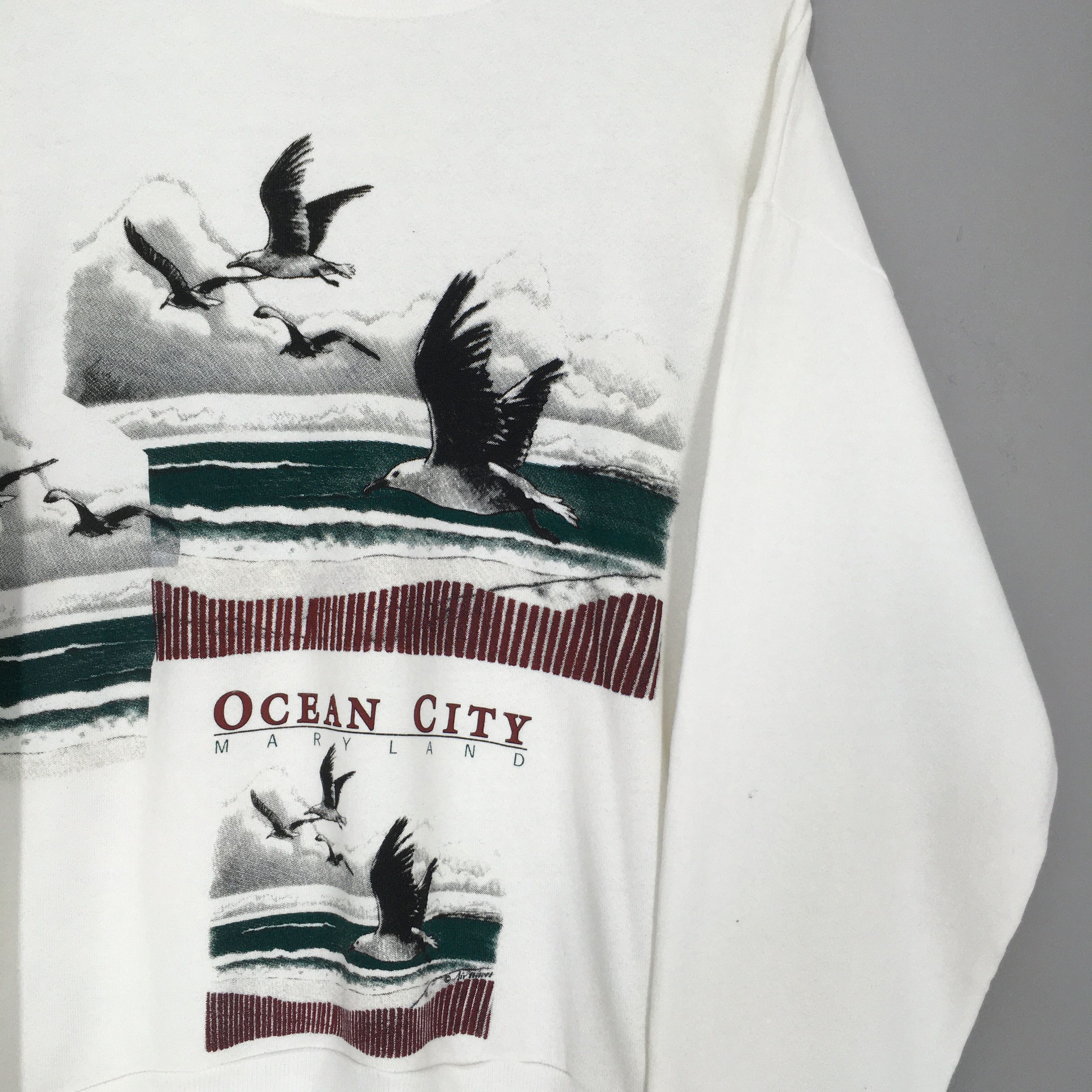 Habitat Vintage 90s Birds Wildlife Ocean City Sweatshirt Large Size US L / EU 52-54 / 3 - 2 Thumbnail