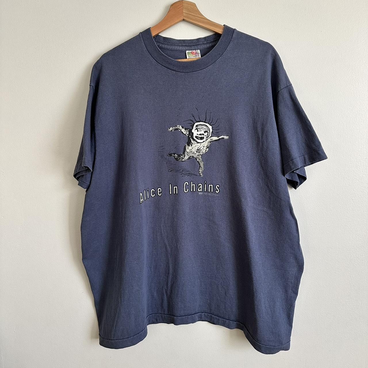 Image of Band Tees x Nirvana Vintage 1995 Alice In Chains Shirt in Blue, Men's (Size XL)