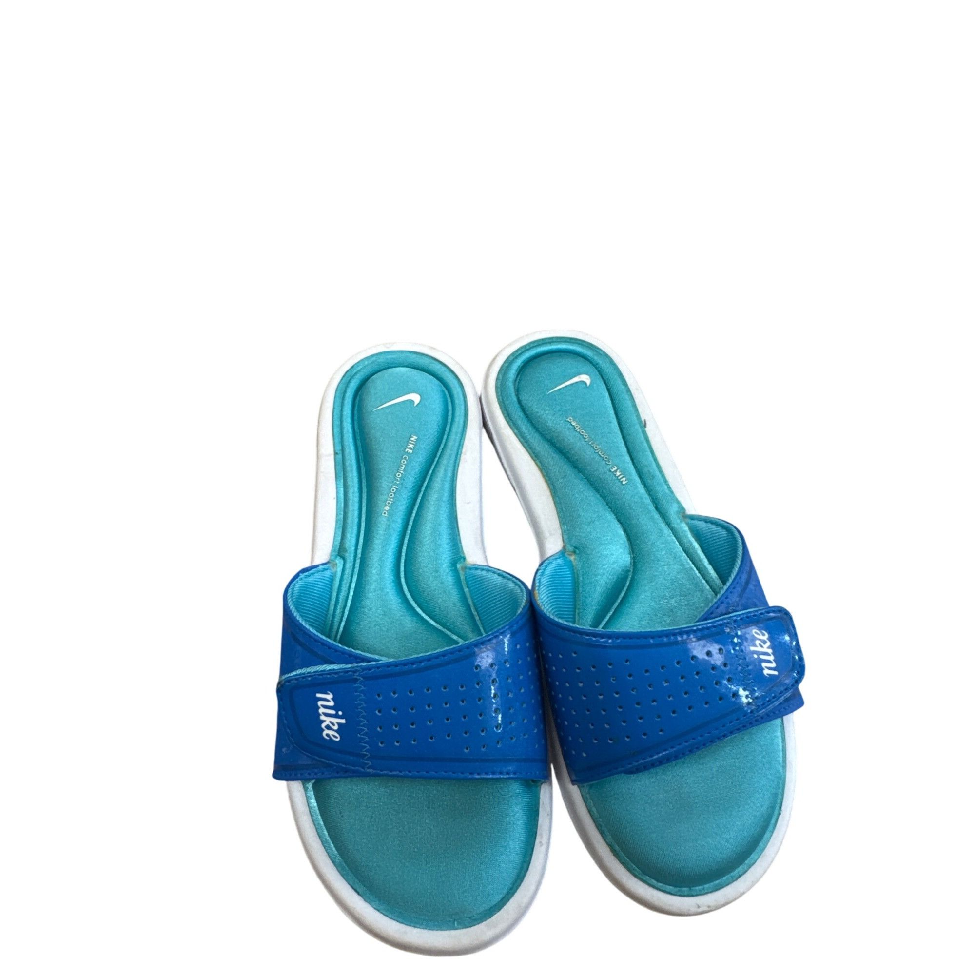 Nike Nike Womens Blue/Green Slide-On Sandals Shoes Size 6 SKU 828 Size US 6 / IT 36 - 7 Thumbnail