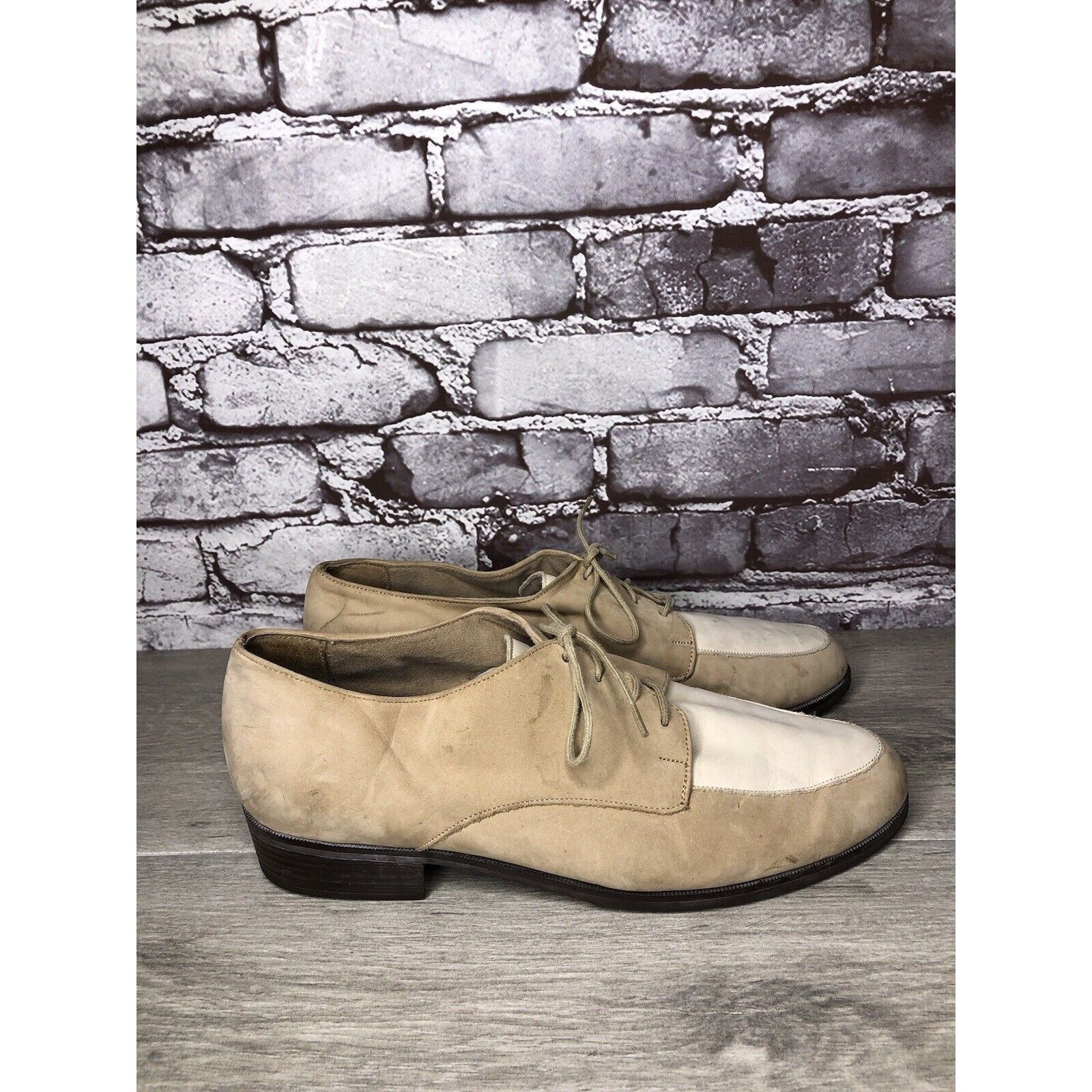 Other MUNRO AMERICAN Beige Nubuck Ivory Suede Oxfords Lace Shoes W Size US 10 / IT 40 - 3 Thumbnail