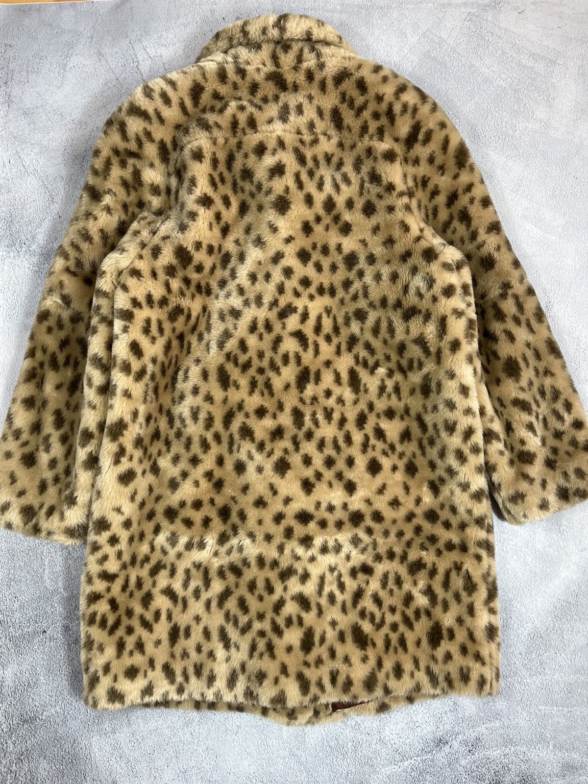 Japanese Brand × Vintage Vintage 90s Fur Faux elongated leopard coat jacket Size L / US 10 / IT 46 - 9 Thumbnail