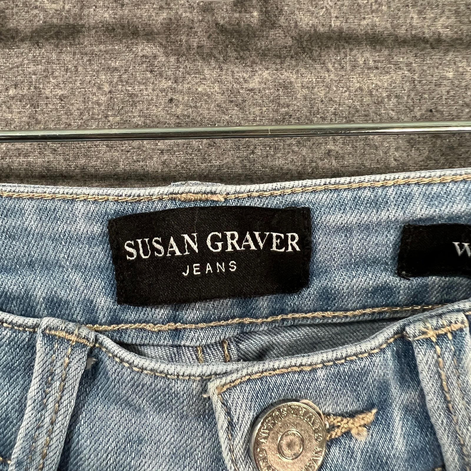 Other Susan Graver Regular Wide Leg Crop Jean with Frayed Hem Ligh Size 28" / US 6 / IT 42 - 3 Thumbnail