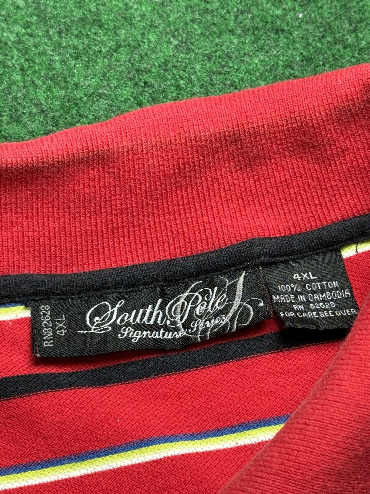Southpole × Vintage Vintage Y2K Southpole Striped Red Mens 4XL Polo T Shirt Size US XXL / EU 58 / 5 - 3 Thumbnail