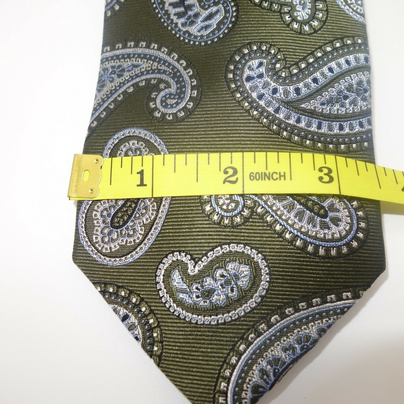Jos. A. Bank Joseph A Bank Signature Green Blue White 100% Silk Tie Size ONE SIZE - 4 Thumbnail