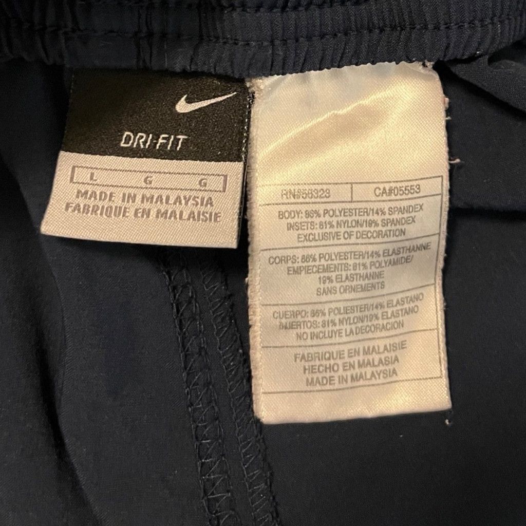 Nike Vtg Y2K Nike Gray Tag Dri Fit Navy Lightweight Track Pants L Size US 33 - 5 Thumbnail