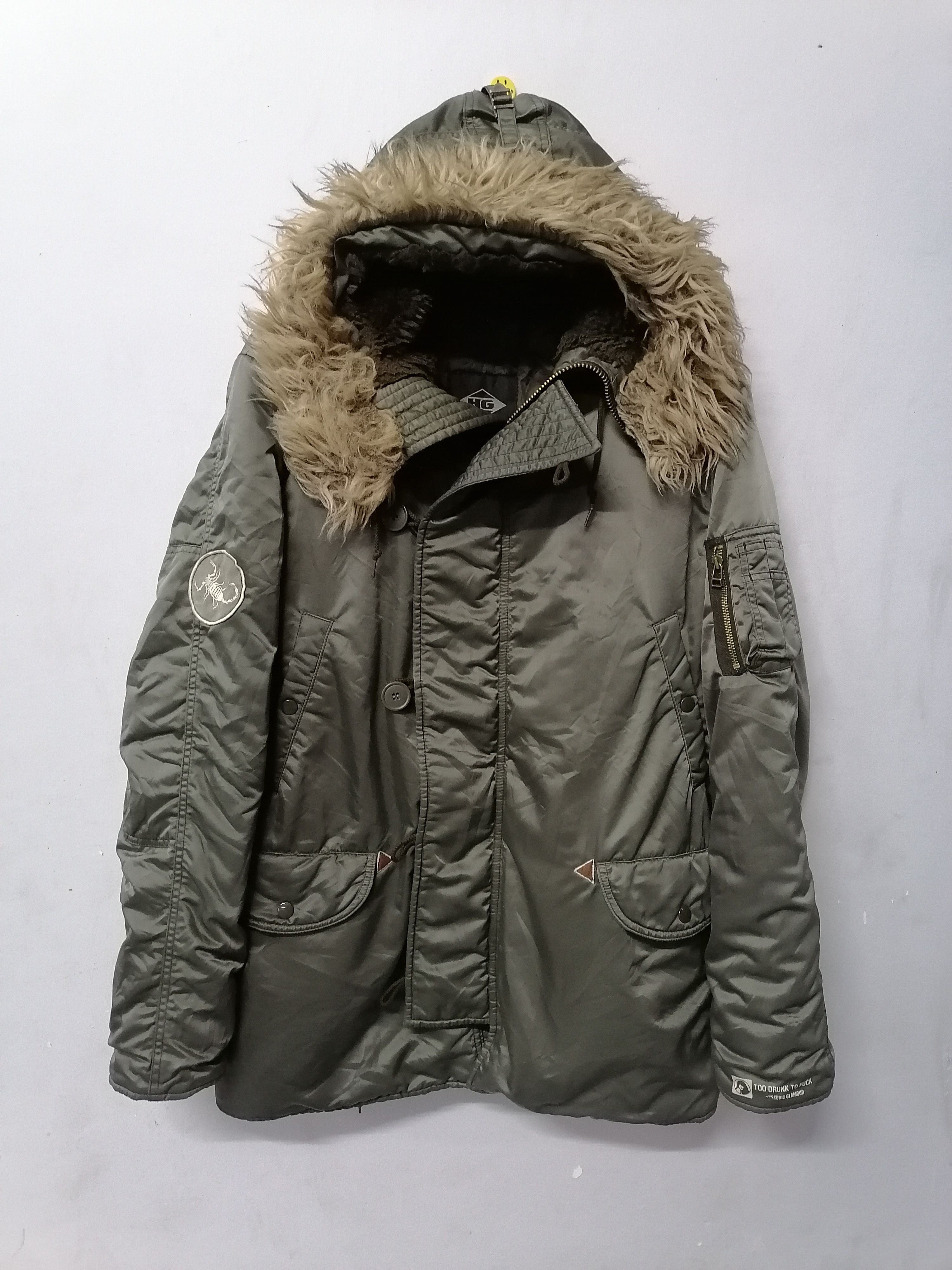 Hysteric Glamour × If Six Was Nine × Le Grande Bleu (L.G.B.) Hysteric Glamour Scorpion 'To Drunk To Fuck' Primaloft Parka Size US L / EU 52-54 / 3 - 1 Thumbnail