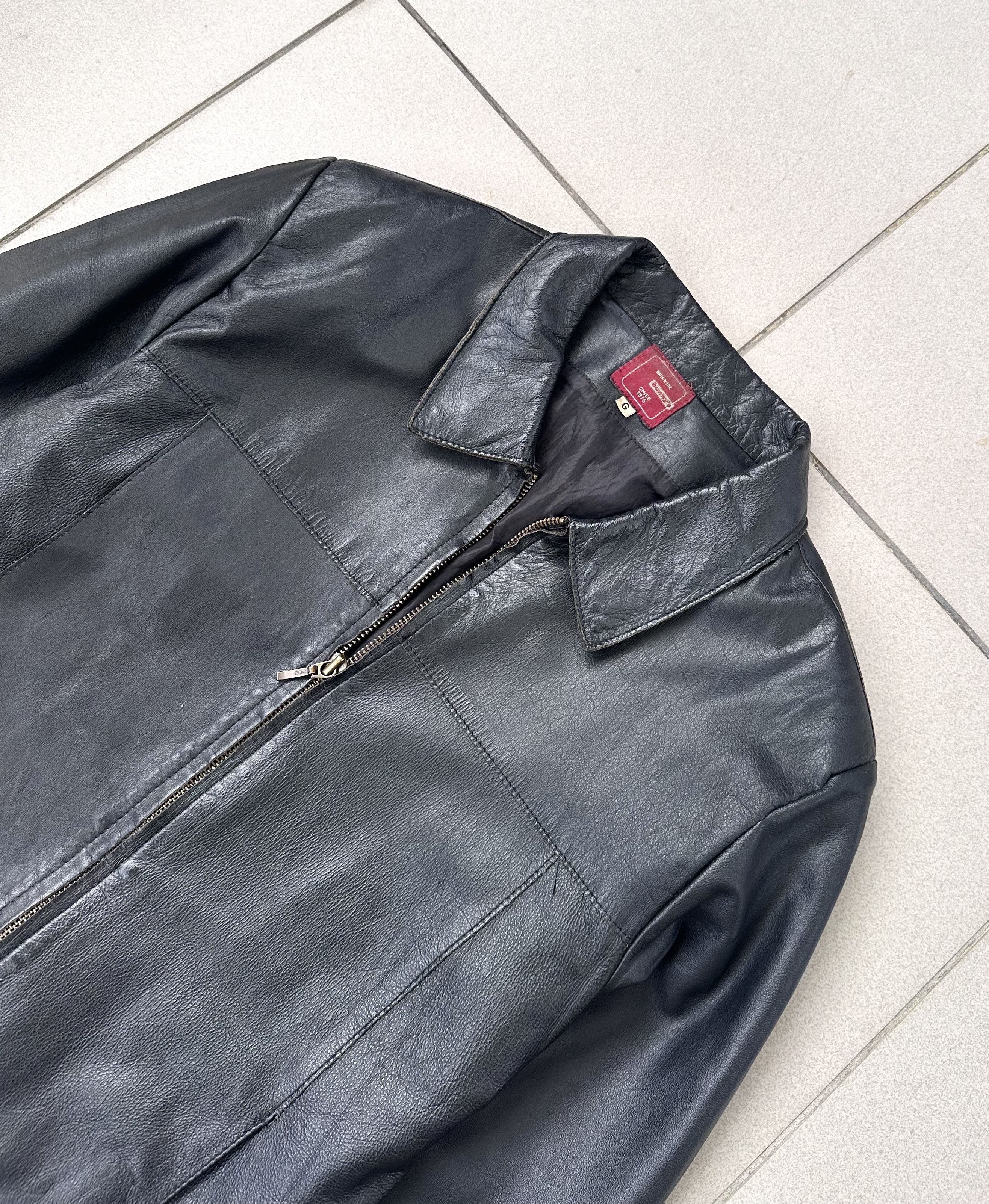 Leather Vintage Avant Garde women biker boxy leather jacket Size M / US 6-8 / IT 42-44 - 3 Thumbnail