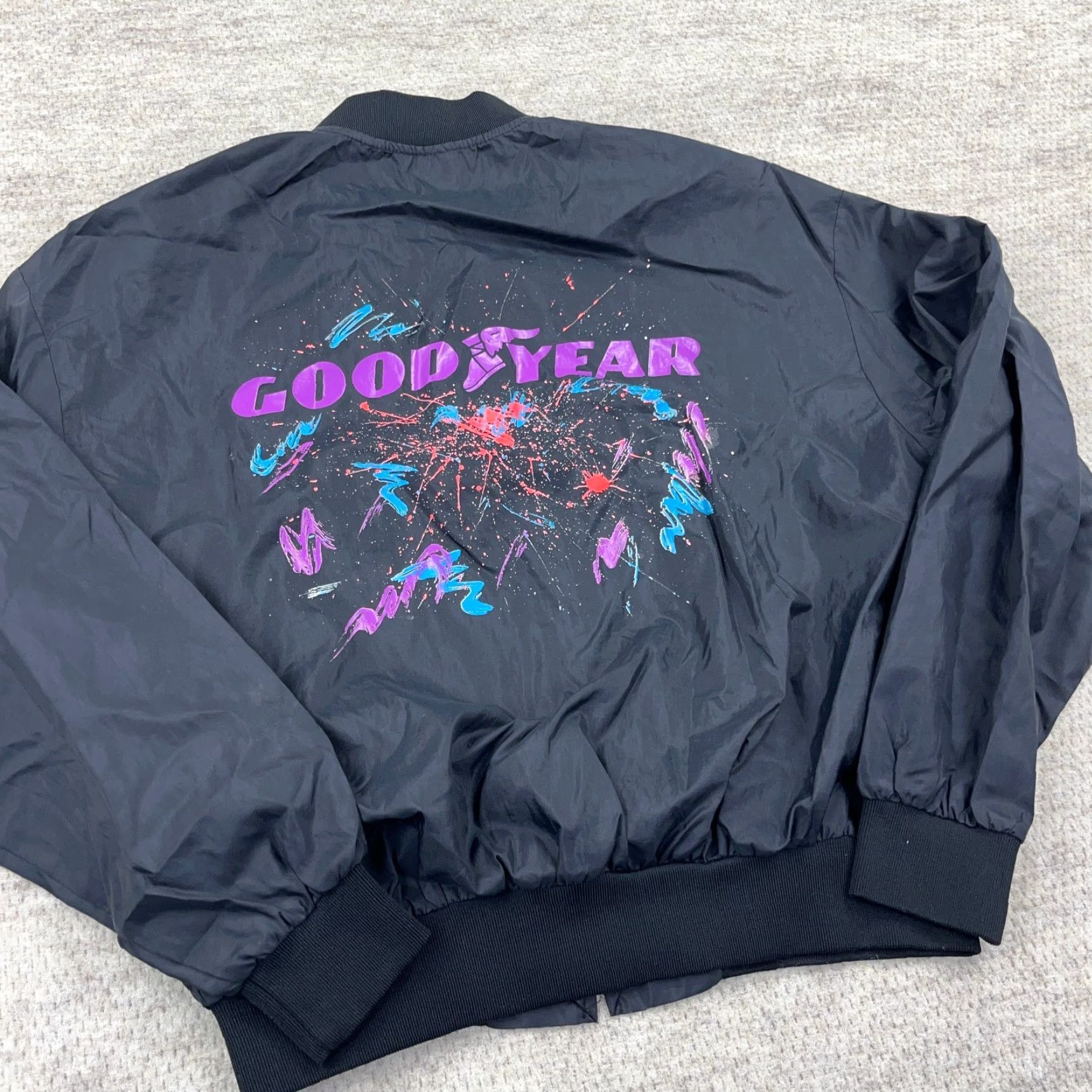 Vintage VINTAGE Goodyear Jackets? | Goodyear Jacket Black Nylon Bomber XL Men Unlined 80s 90s Wind Casual Hip Hop Retro USAA Size US XL / EU 56 / 4 - 3 Thumbnail